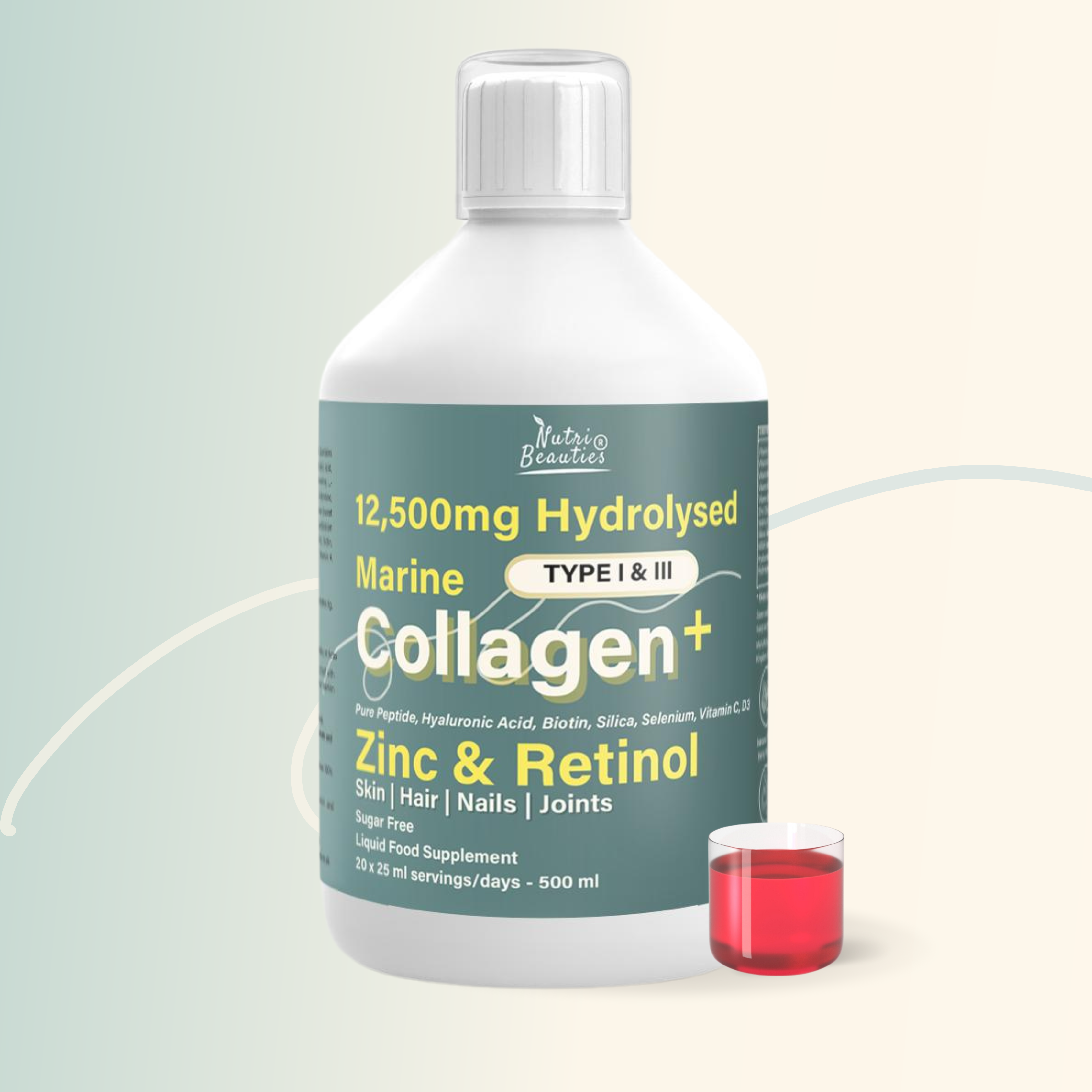 12,500mg Hydrolysed Marine Collagen PLUS Zinc & Retinol (NB)