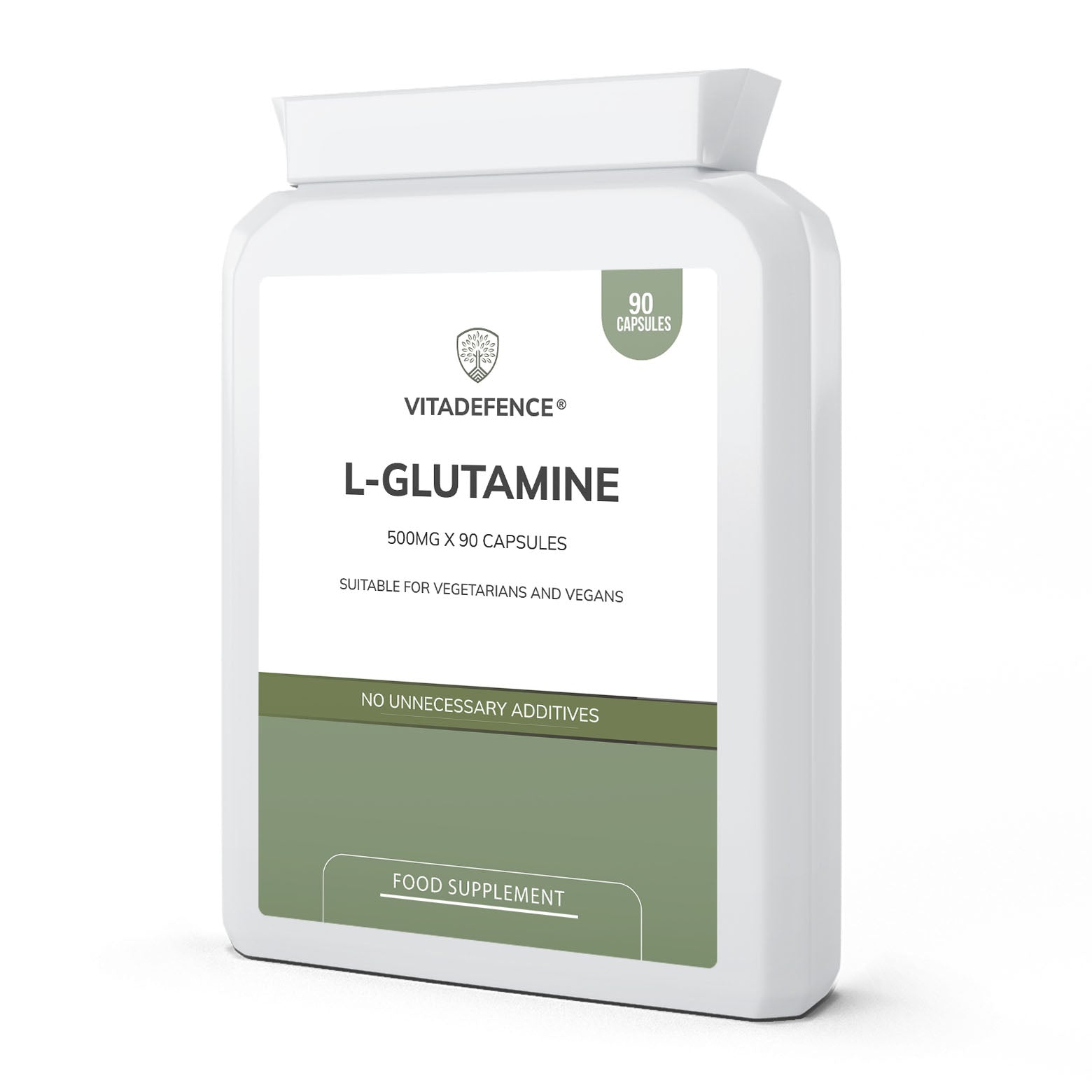 Vitadefence® L-Glutamine | Pure Amino Acid 500mg – 90 Capsules
