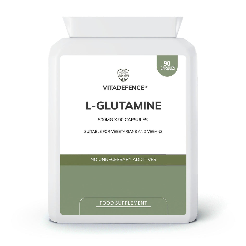 Vitadefence® L-Glutamine 2-Pack | Pure L-Glutamine 500mg – 180 Capsules (2 x 90)