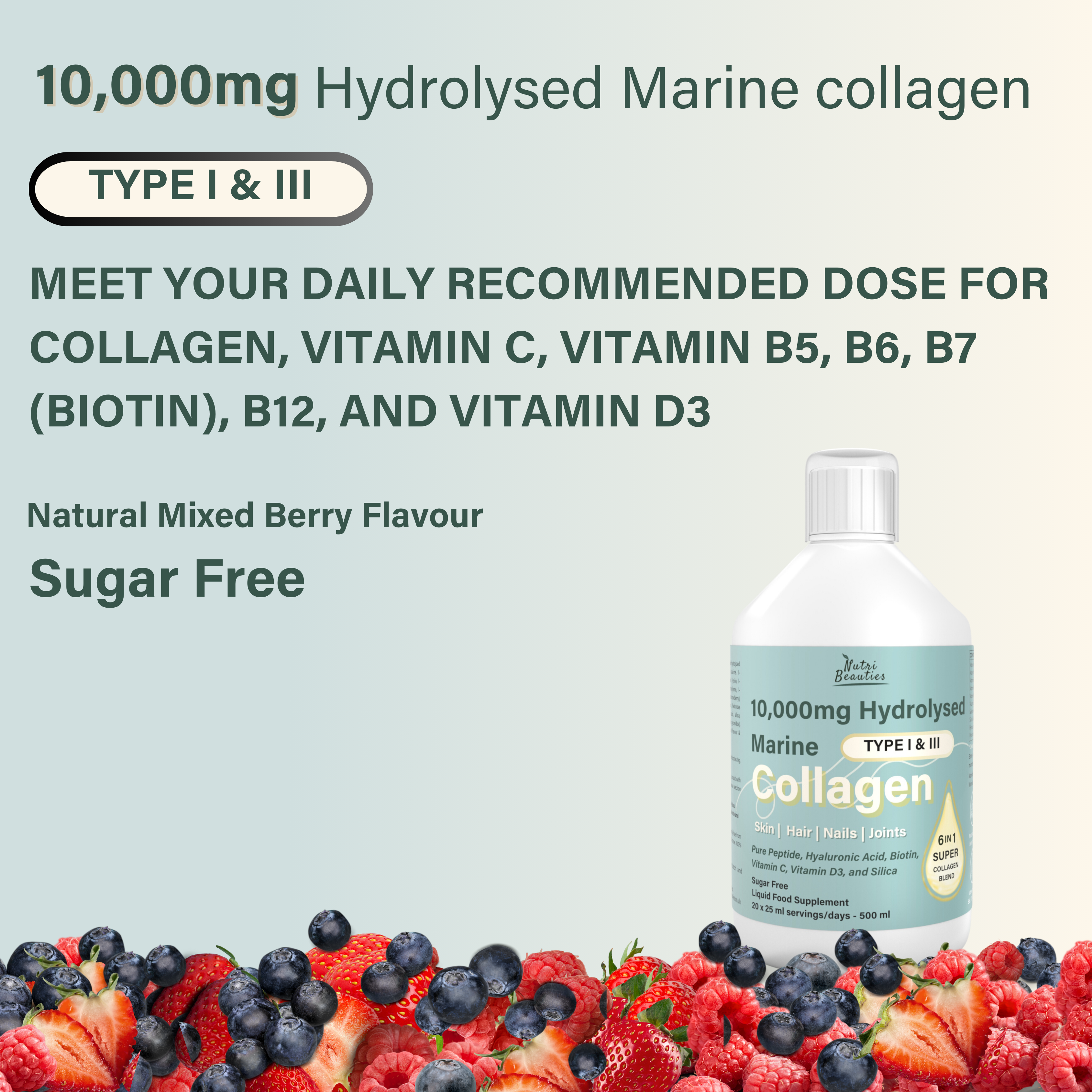 6-in-1 Hydrolysed Marine Collagen 10,000Mg (NB)