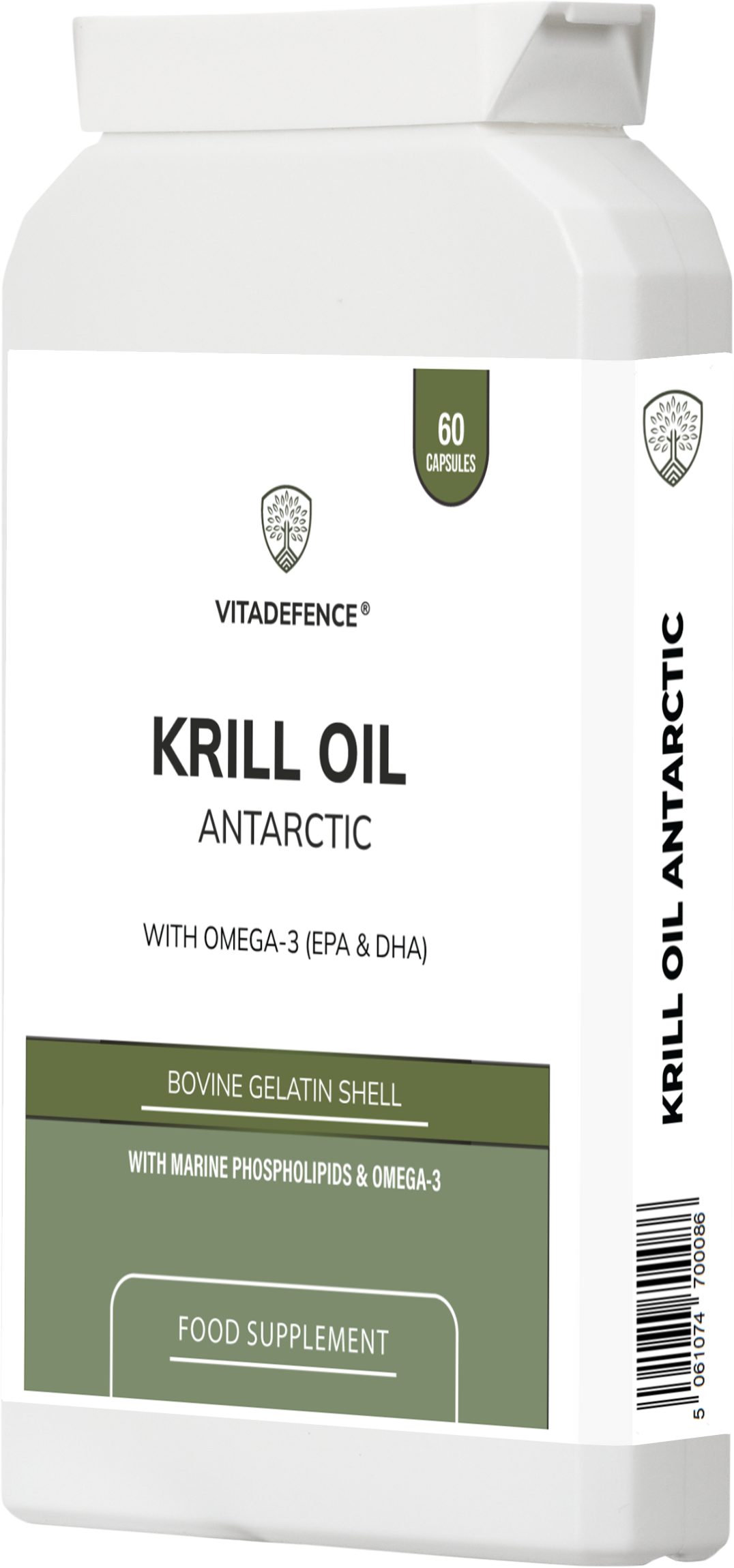 Vitadefence® Krill Oil Antarctic | 500 mg with EPA, DHA & Astaxanthin – 60 Softgels