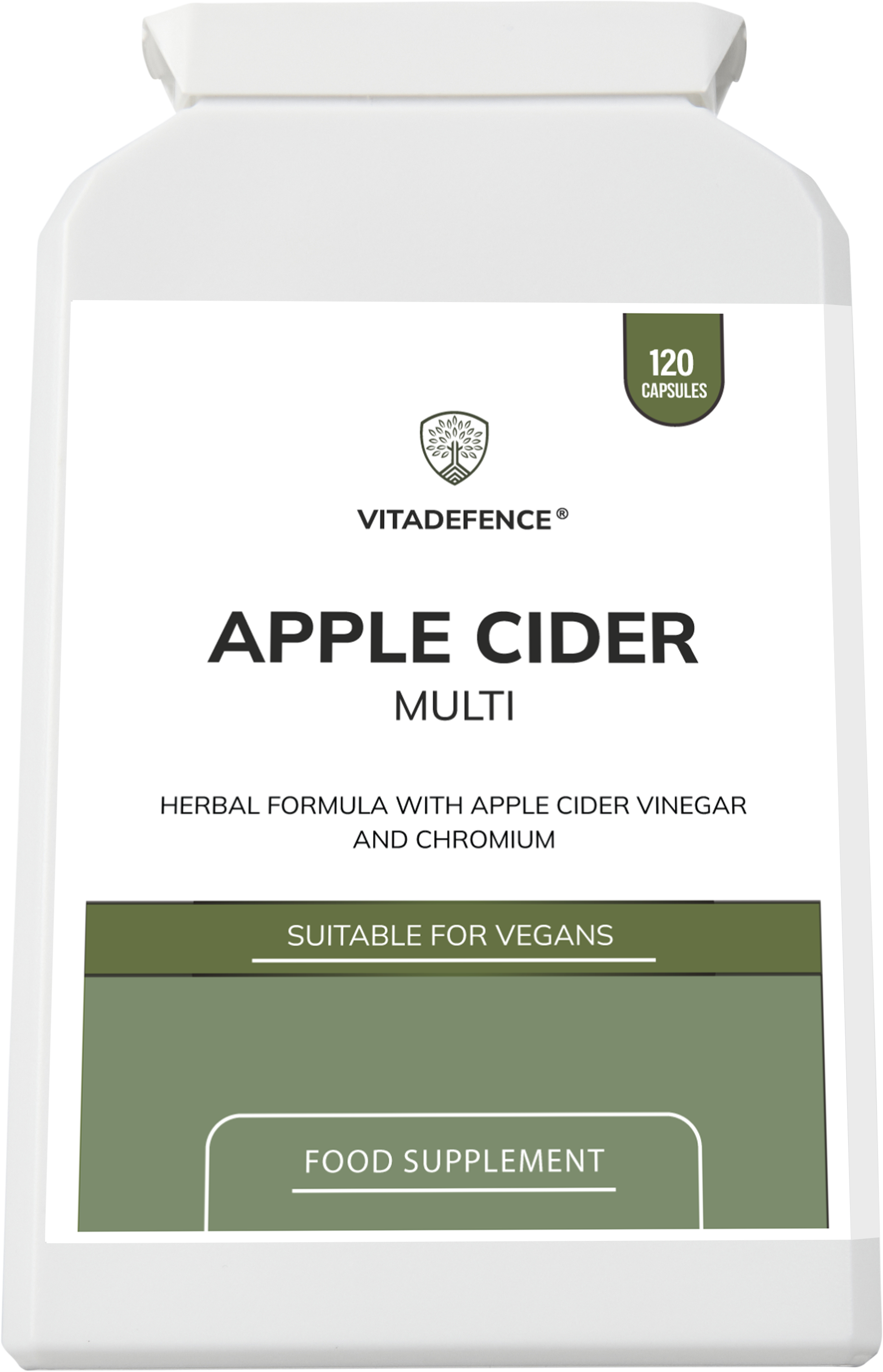 Vitadefence® Apple Cider Multi | With Chromium, Turmeric & Botanicals – 120 Vegan Capsules