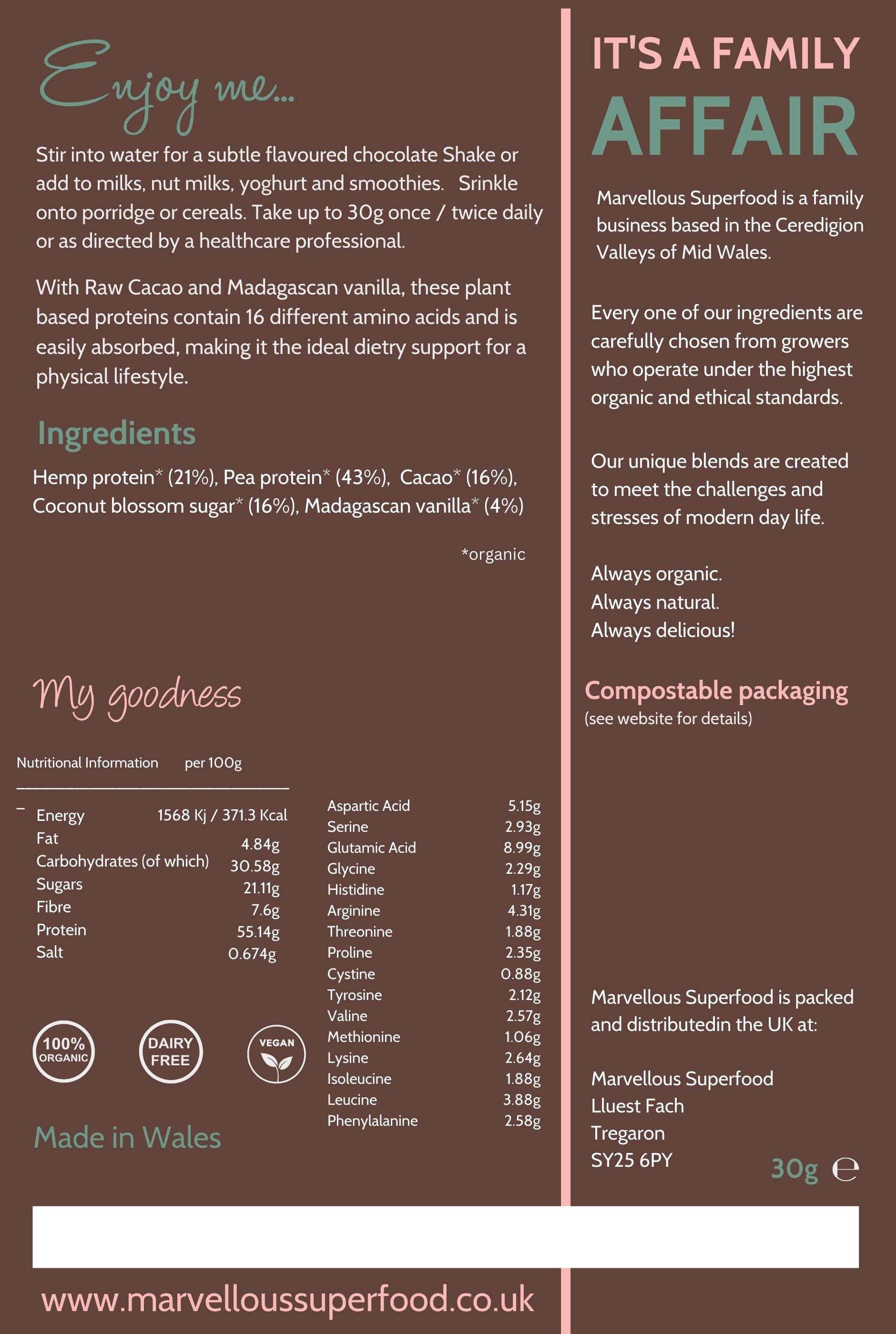 Nutrient Pure Protein powder.