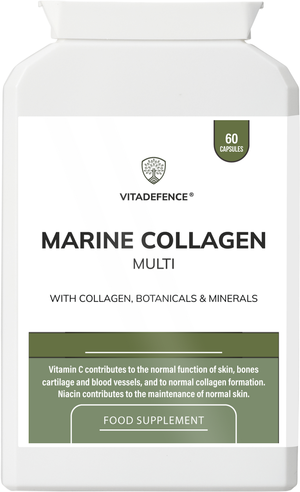 Vitadefence® Marine Collagen Multi | With Vitamin C, Zinc & Biotin – 60 Capsules
