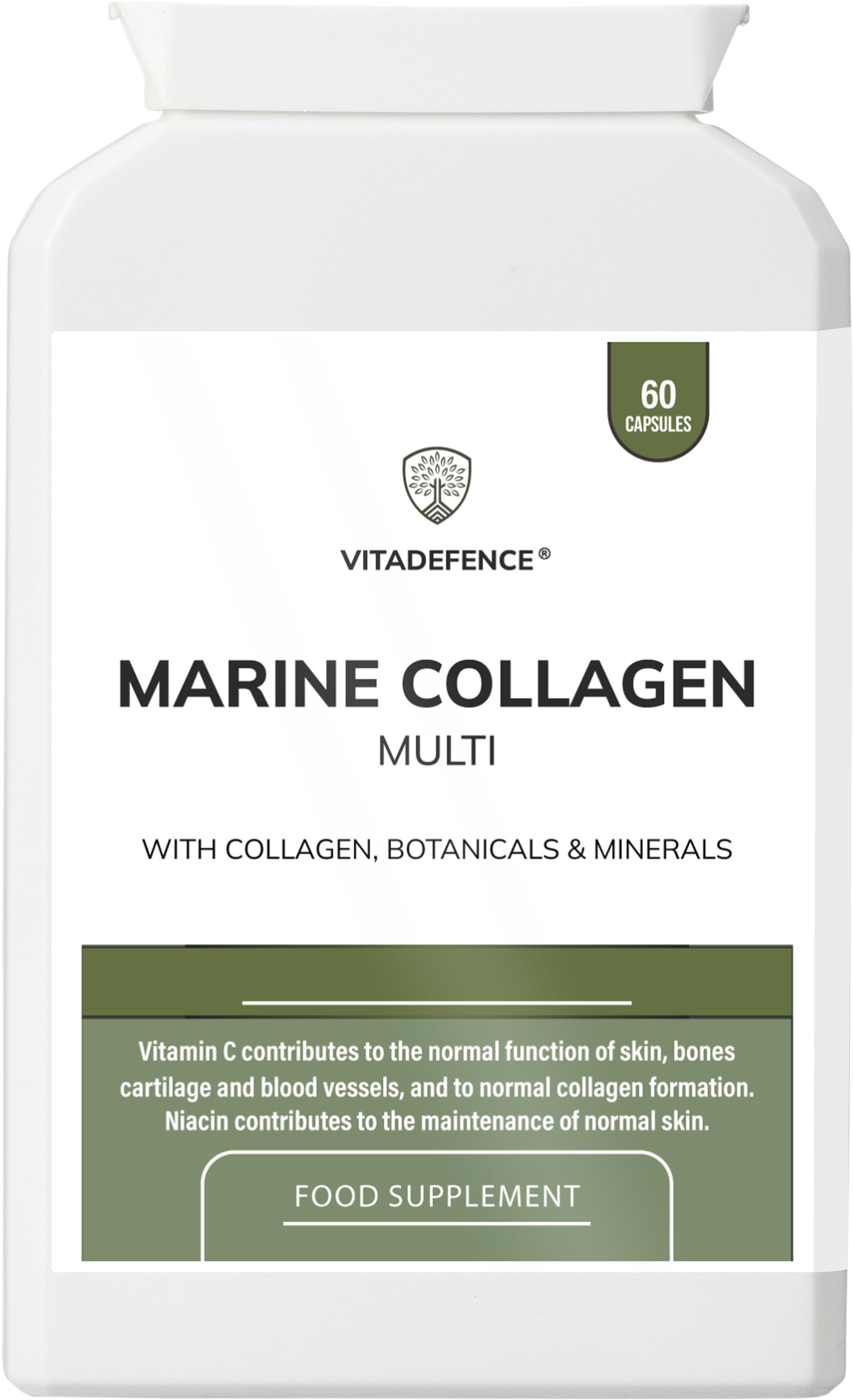 Vitadefence® Marine Collagen Multi | With Vitamin C, Zinc & Biotin – 60 Capsules