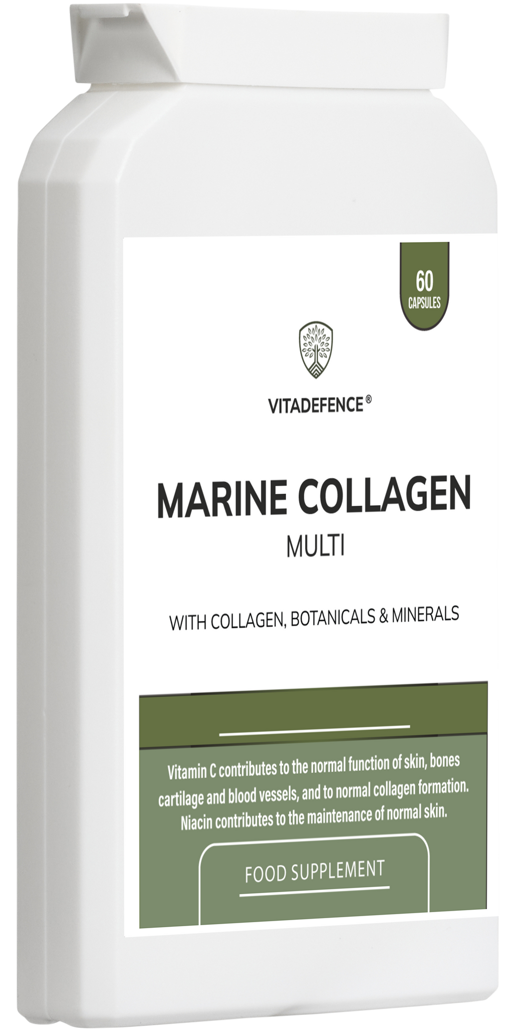 Vitadefence® Marine Collagen Multi | With Vitamin C, Zinc & Biotin – 60 Capsules