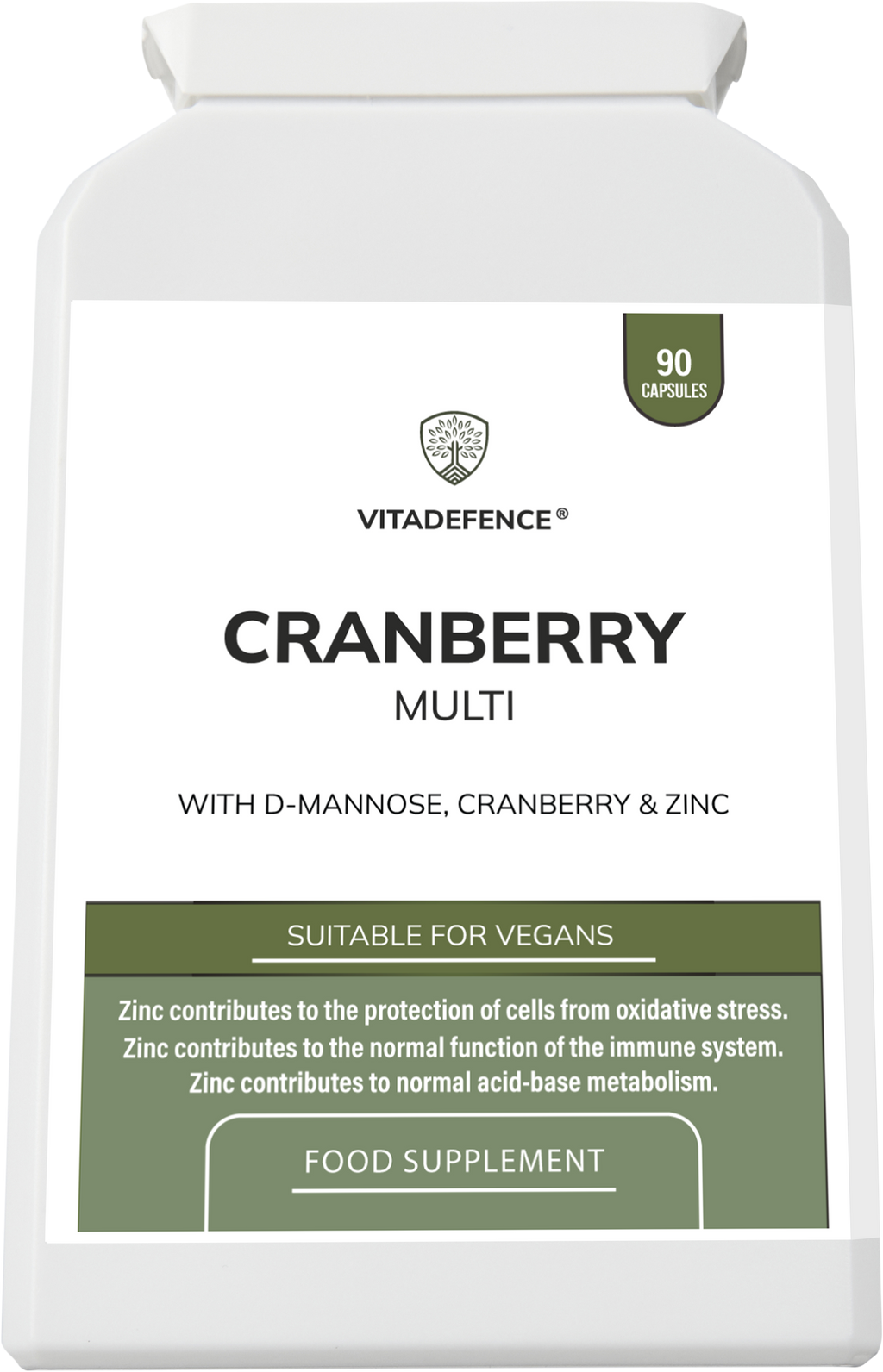 Vitadefence® Cranberry Multi | With D-Mannose, Zinc & Botanicals – 90 Vegan Capsules
