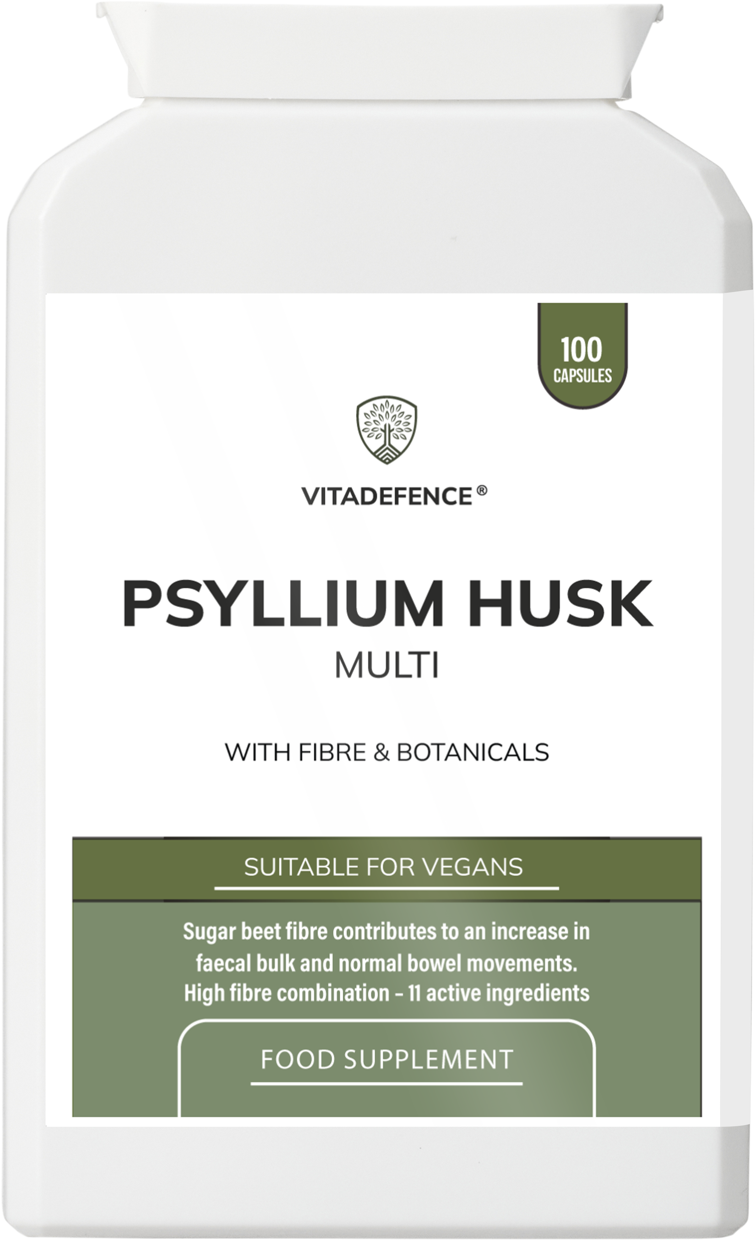 Vitadefence® Psyllium Husk Multi | High-Fibre Botanical Blend – 100 Capsules