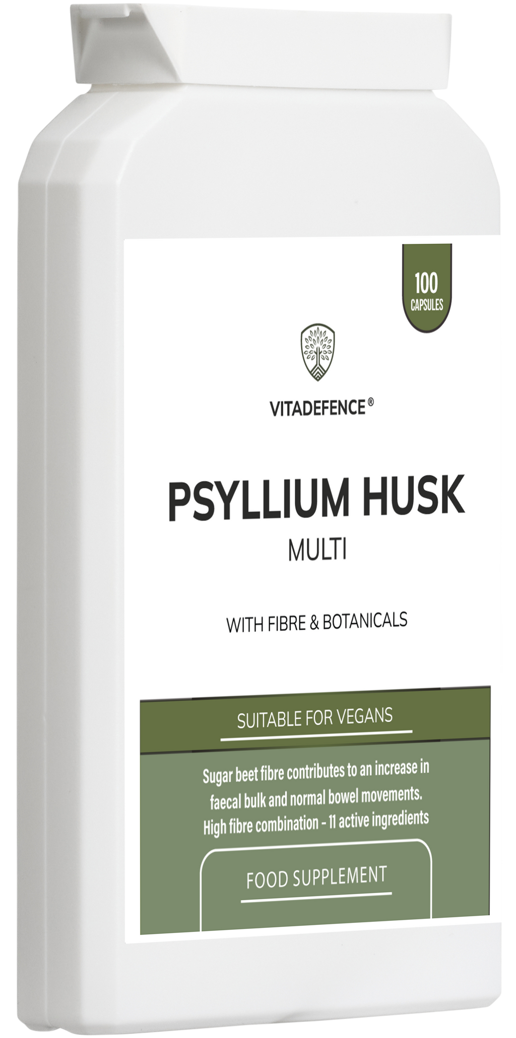 Vitadefence® Psyllium Husk Multi | High-Fibre Botanical Blend – 100 Capsules