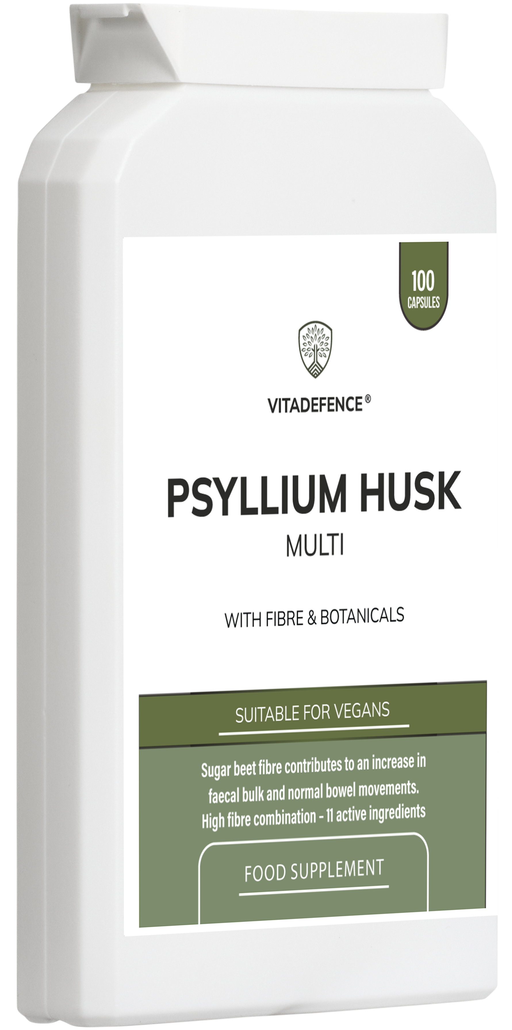 Vitadefence® Psyllium Husk Multi | High-Fibre Botanical Blend – 100 Capsules