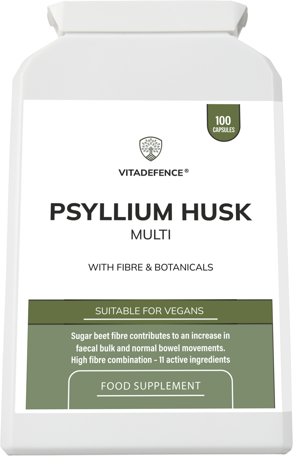 Vitadefence® Psyllium Husk Multi | High-Fibre Botanical Blend – 100 Capsules