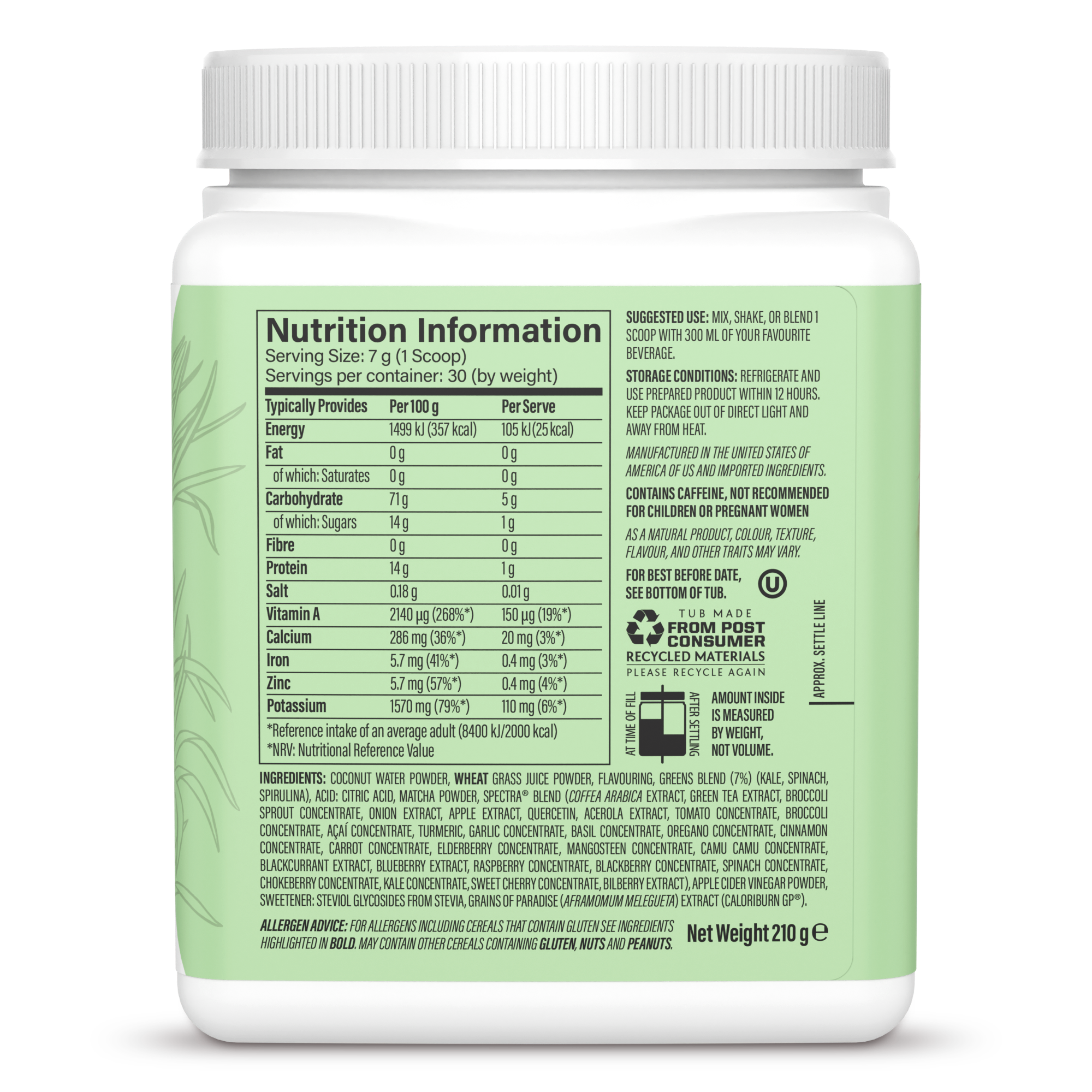 Shape Thermo Greens Green Apple 30 Servings (210g)