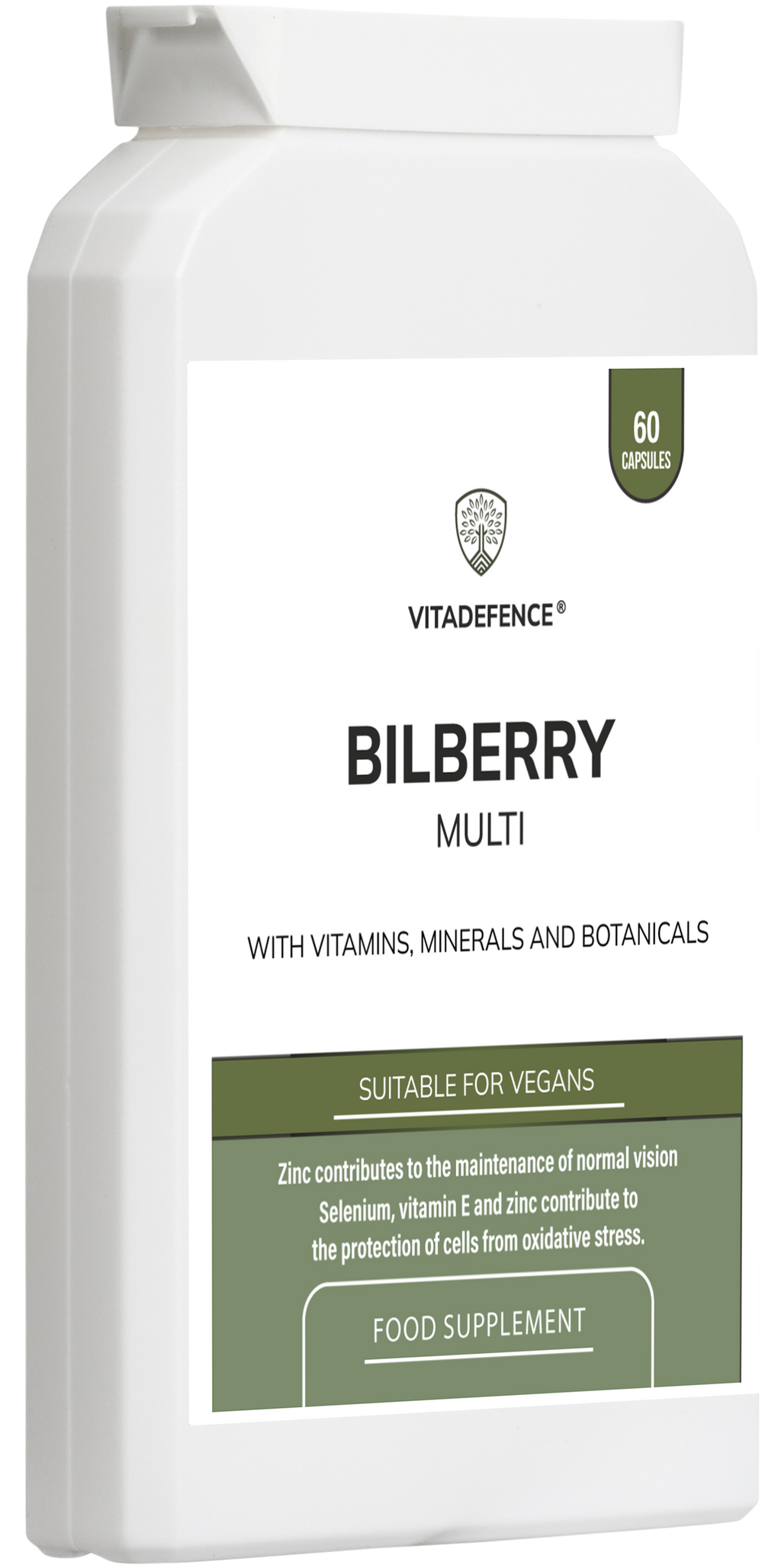 Vitadefence® Bilberry Multi | With Pine Bark, Lutein, Zinc, Selenium & Vitamins – 60 Capsules