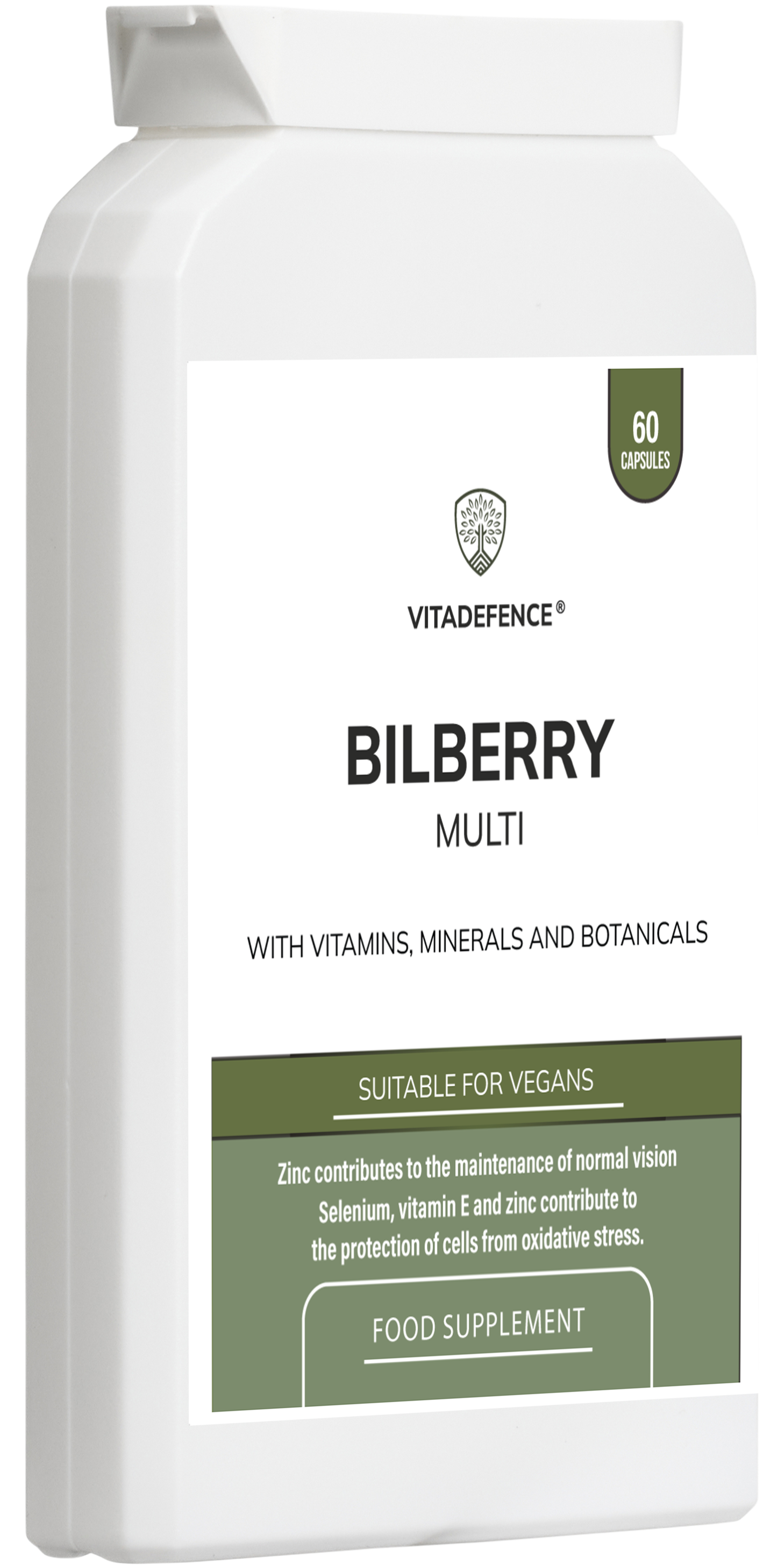 Vitadefence® Bilberry Multi | With Pine Bark, Lutein, Zinc, Selenium & Vitamins – 60 Capsules