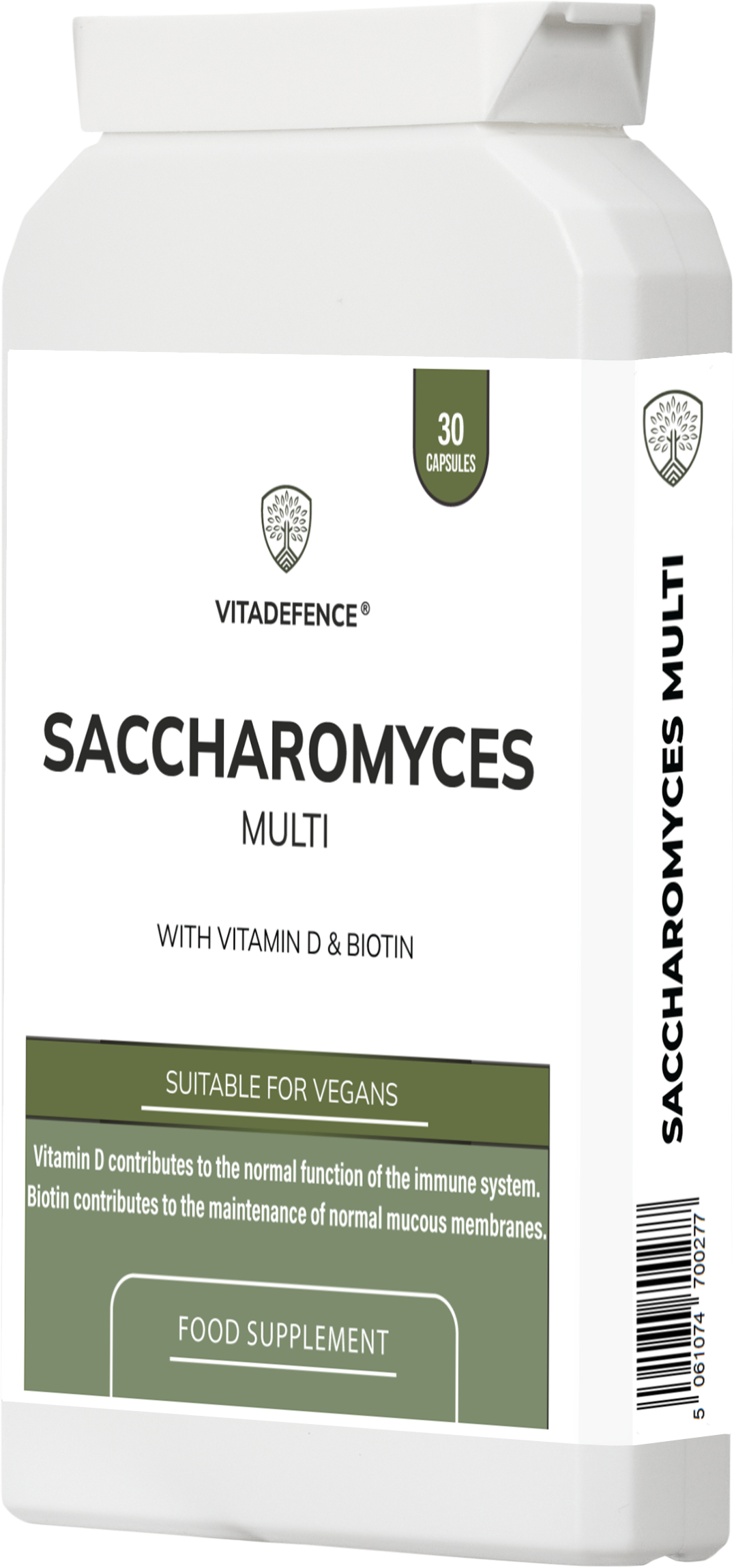 Vitadefence® Saccharomyces Multi | With Vitamin D3, Biotin, Olive Leaf & Bamboo Silica – 30 Capsules