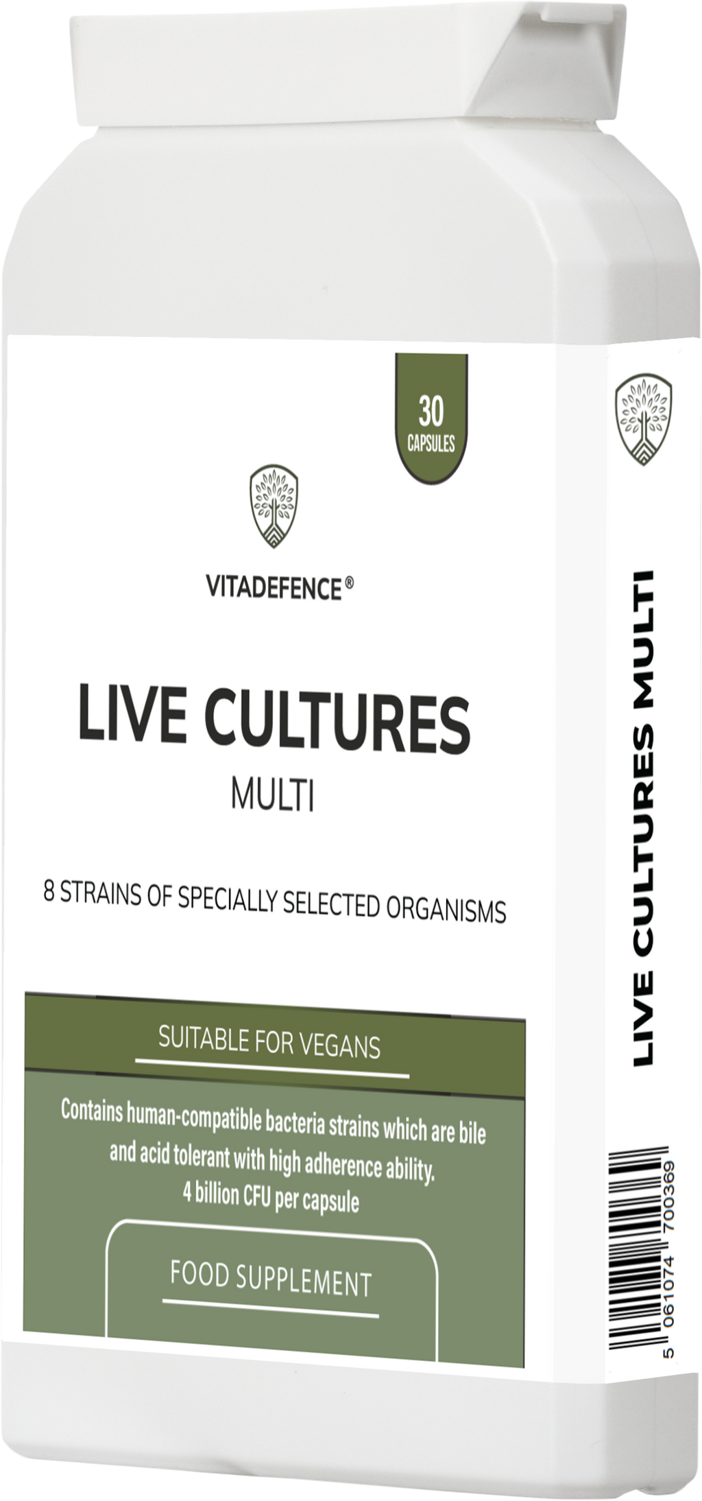 Vitadefence® Live Cultures Multi | 8 Strains, 4 Billion CFU – 30 Capsules