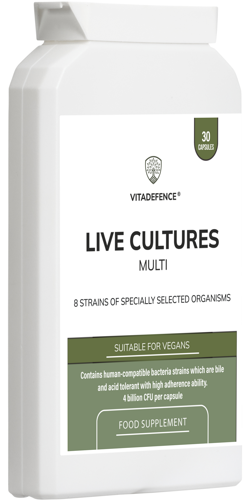 Vitadefence® Live Cultures Multi | 8 Strains, 4 Billion CFU – 30 Capsules