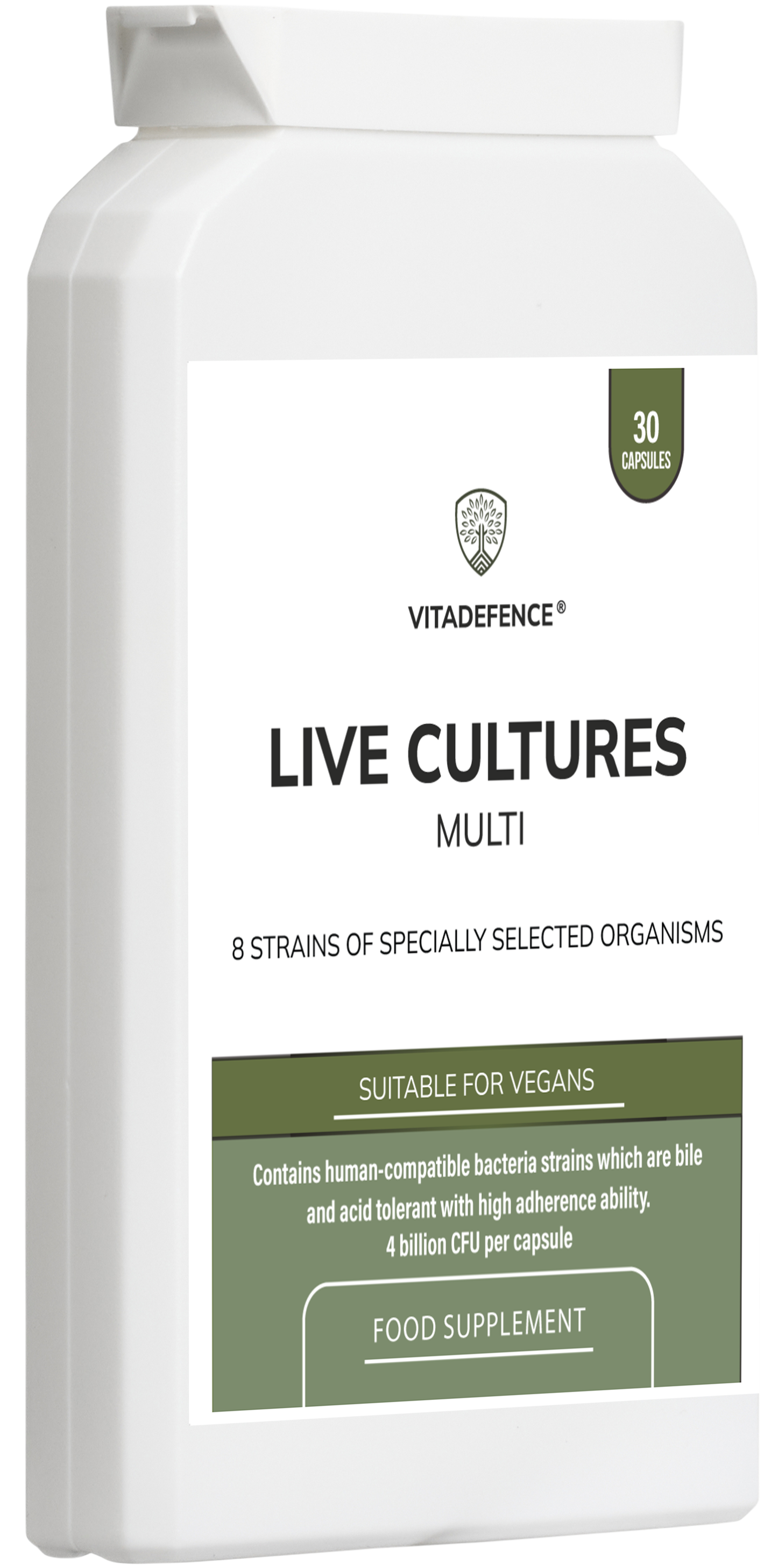 Vitadefence® Live Cultures Multi | 8 Strains, 4 Billion CFU – 30 Capsules