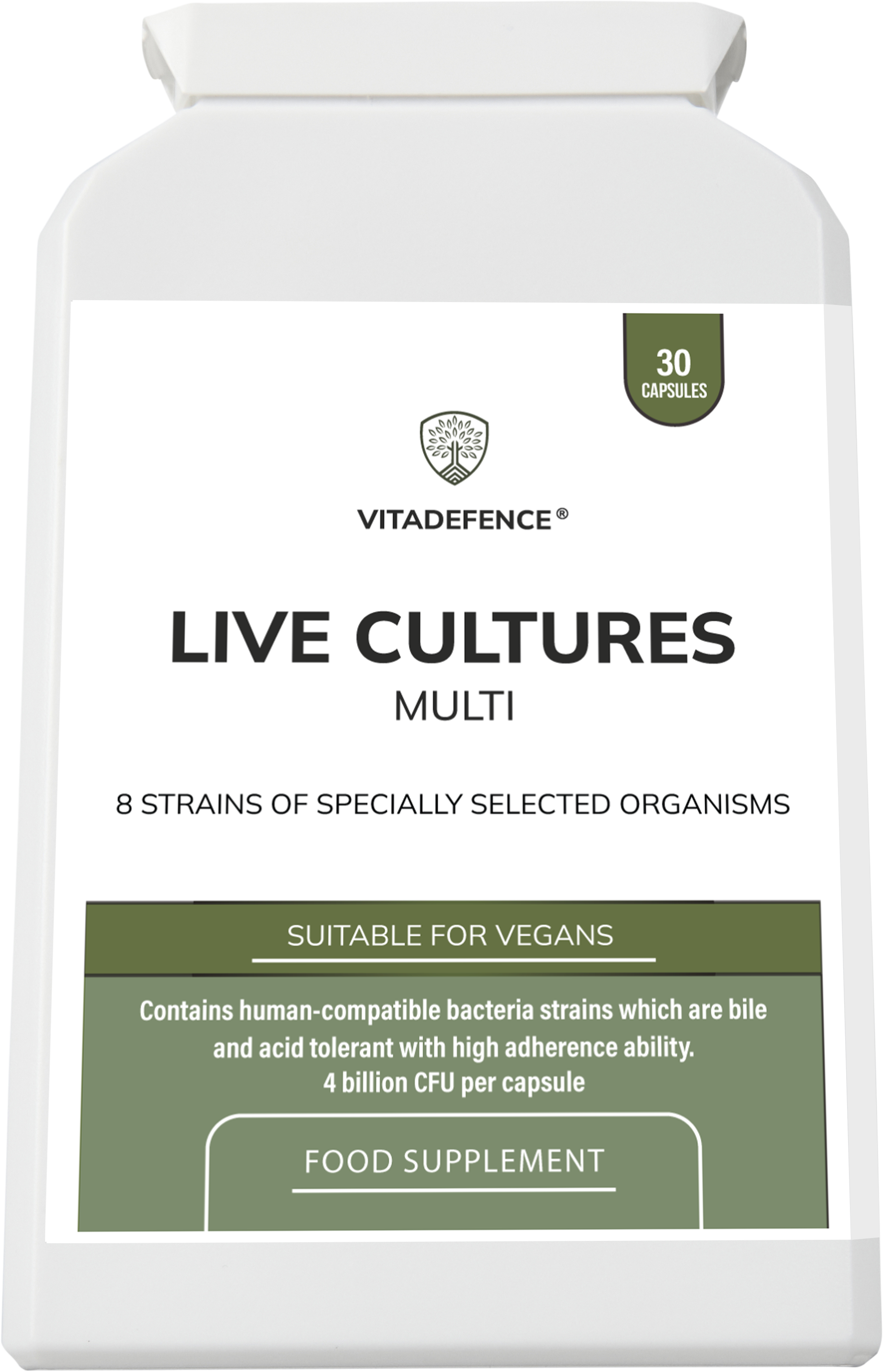 Vitadefence® Live Cultures Multi | 8 Strains, 4 Billion CFU – 30 Capsules