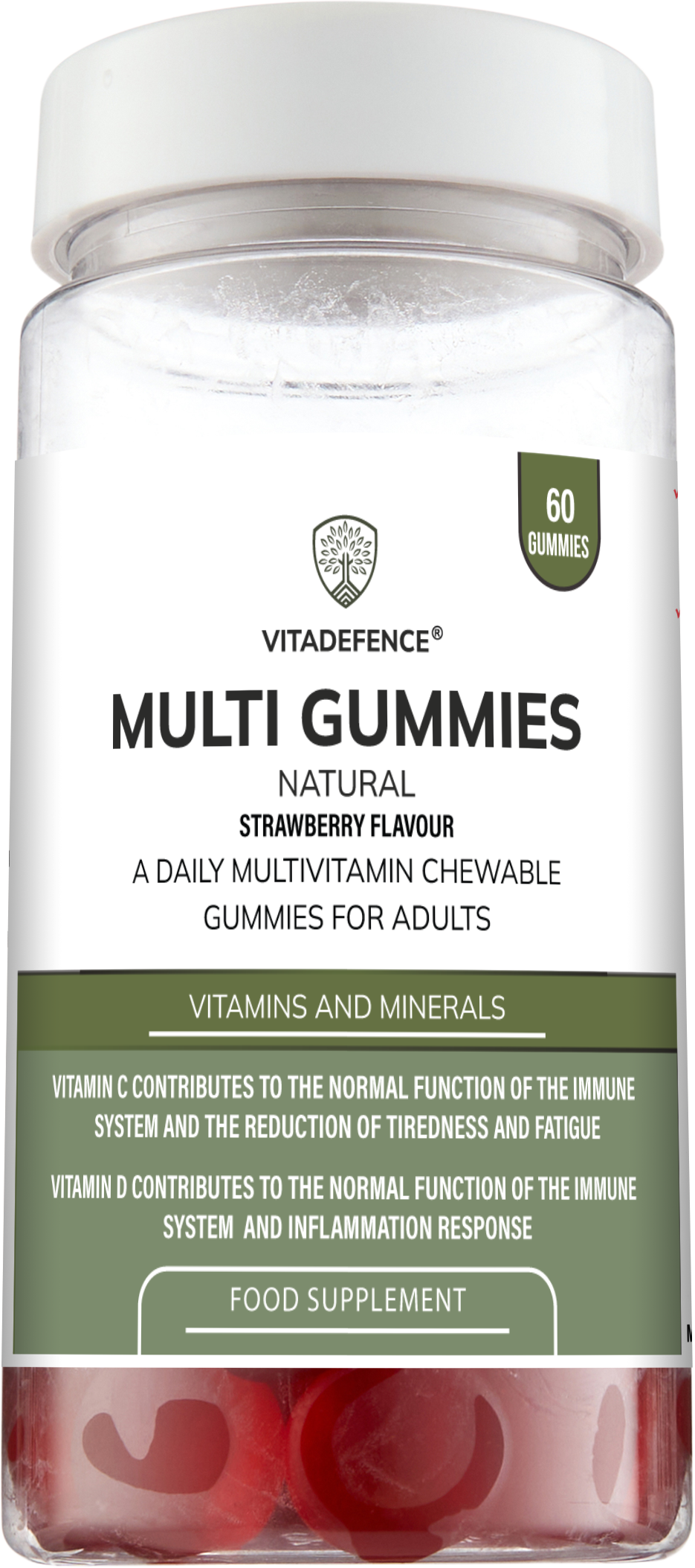Vitadefence® Multi Gummies – Natural Strawberry Flavour – 60 Gummies