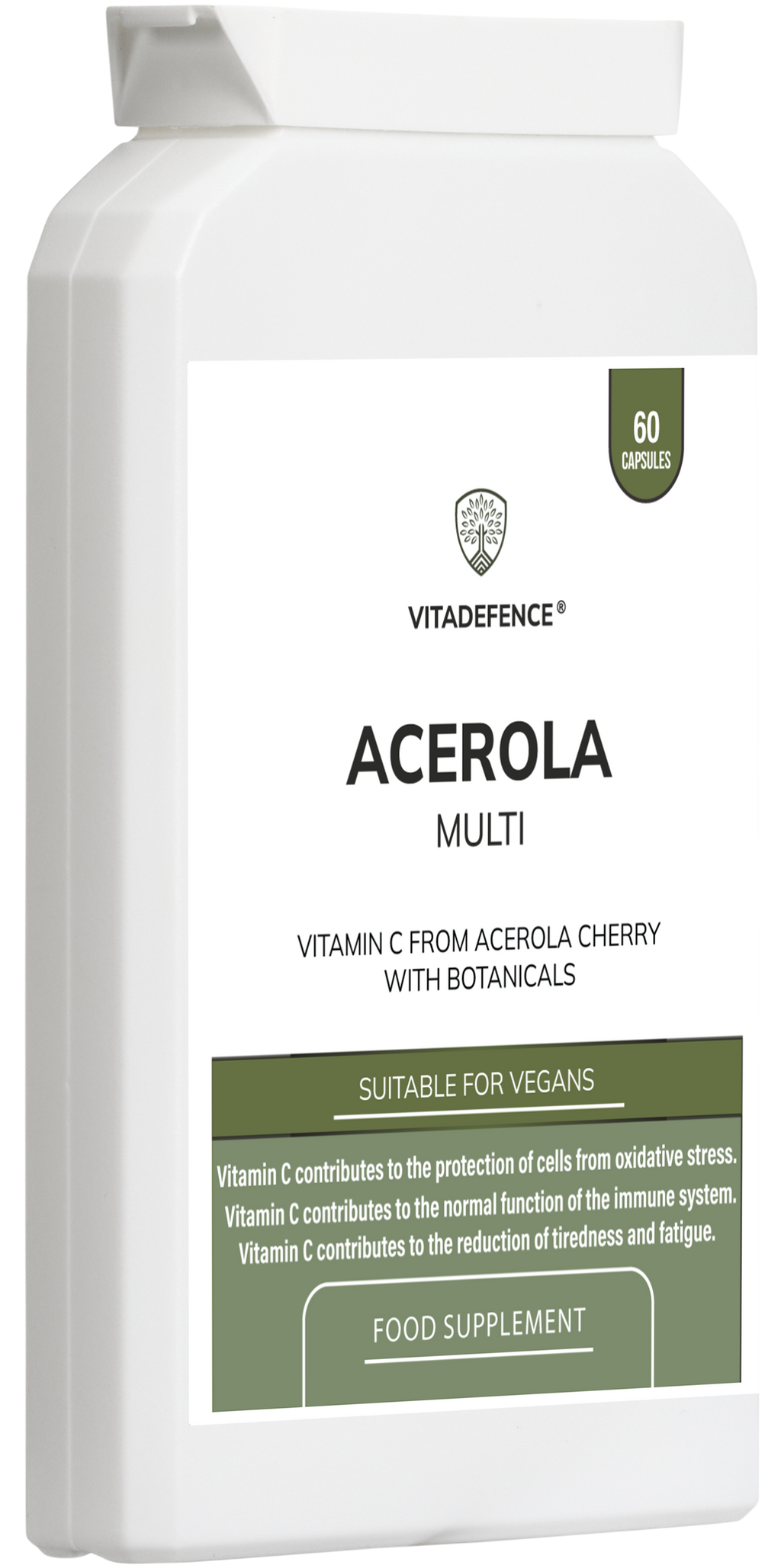 Vitadefence® Acerola Multi | Food-Based Vitamin C with Botanicals – 60 Capsules