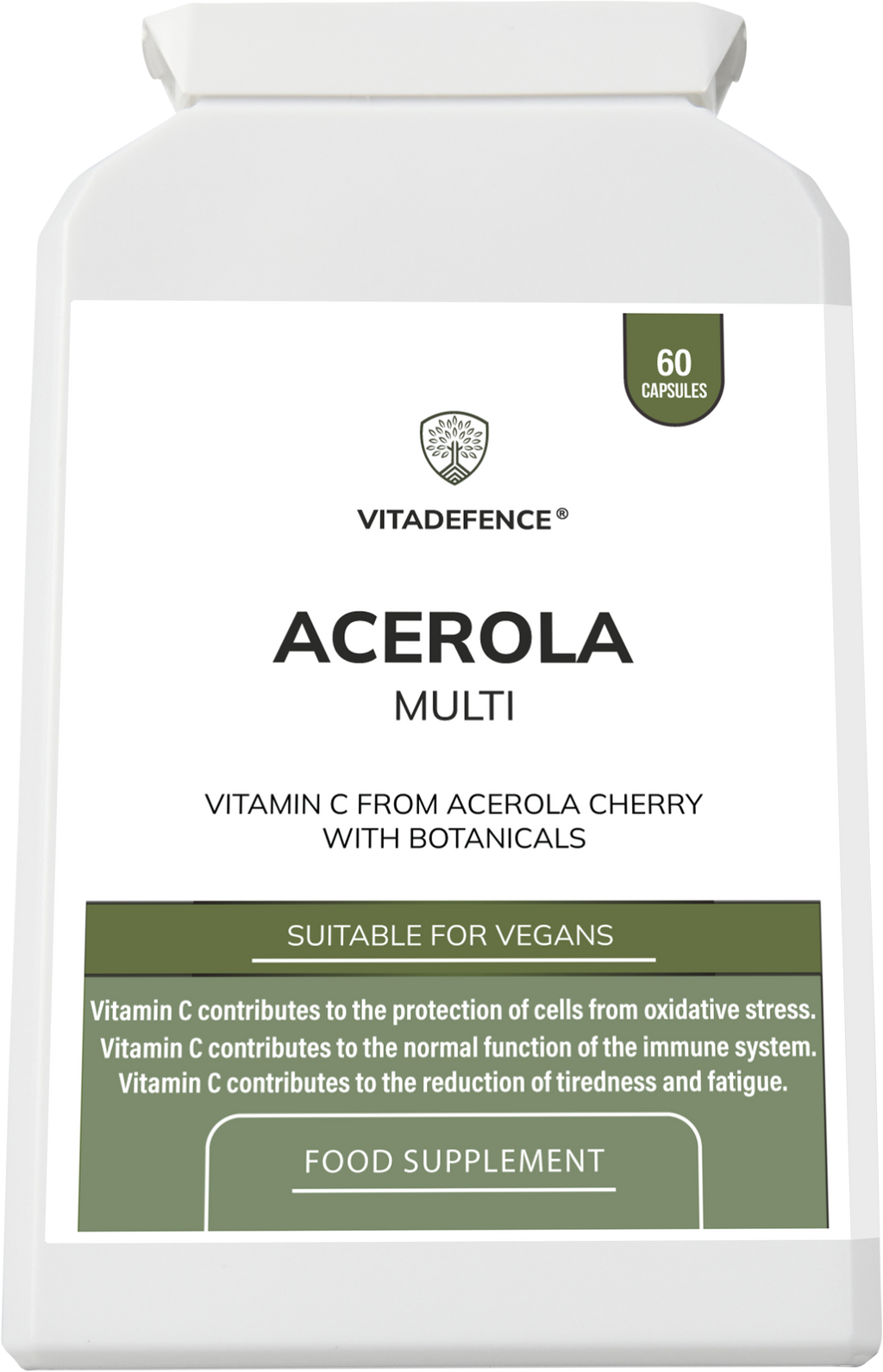 Vitadefence® Acerola Multi | Food-Based Vitamin C with Botanicals – 60 Capsules