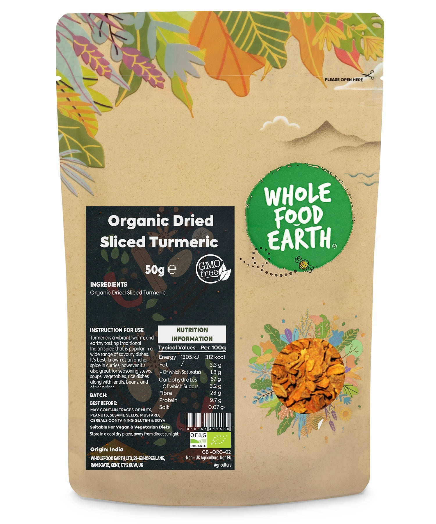 Organic Turmeric Sliced & Dried