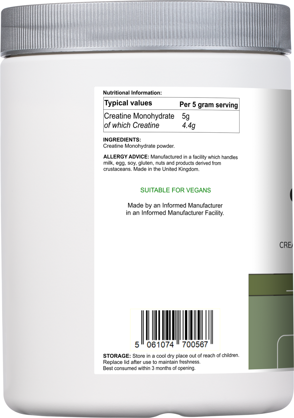 Vitadefence® Creatine Monohydrate | Pure Unflavoured Creatine Powder – 500 g