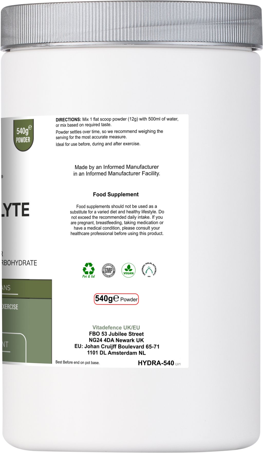 Vitadefence® Electrolyte Multi | Berry Flavour Hydration Powder with Electrolytes & Minerals – 540 g