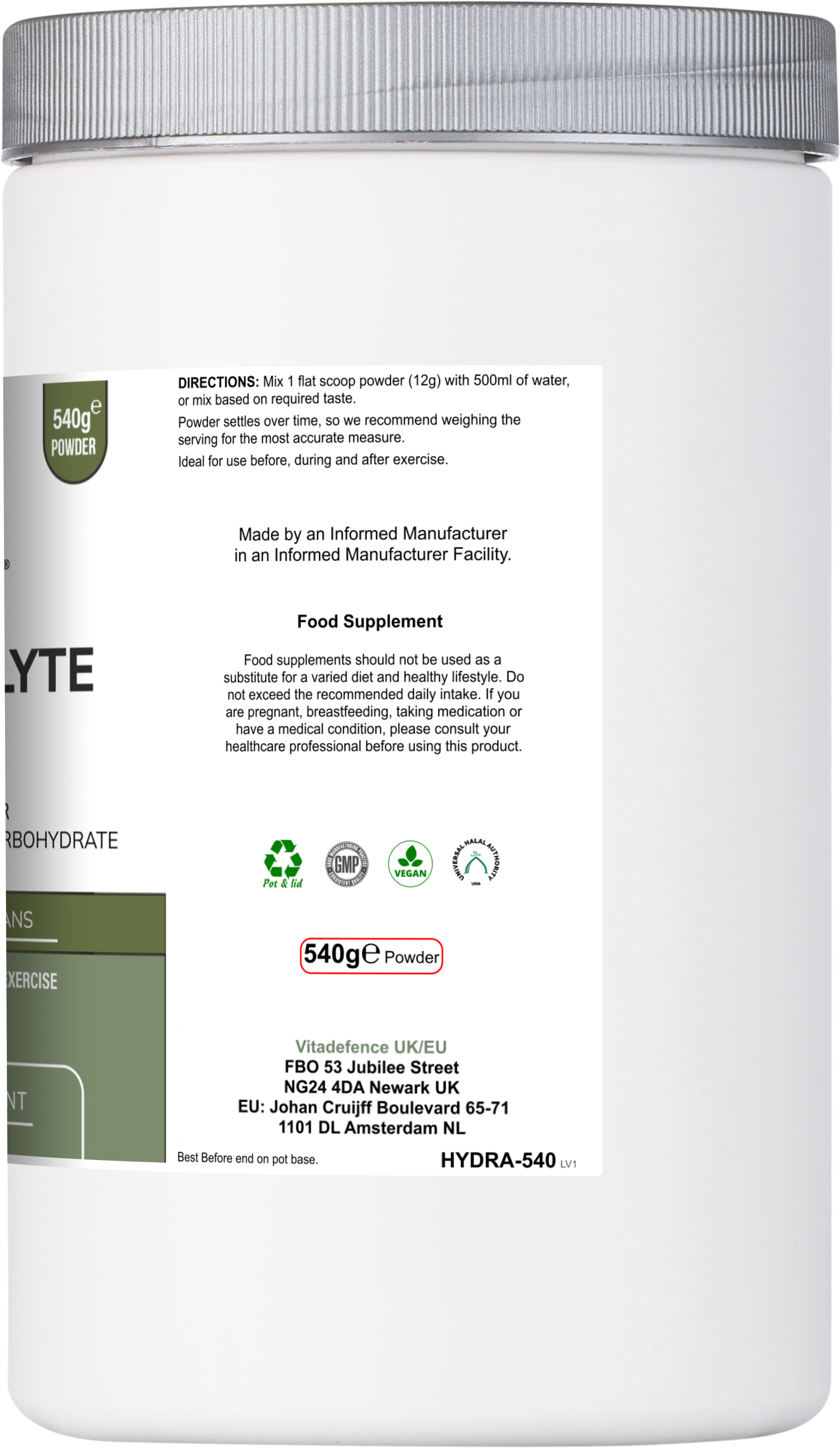 Vitadefence® Electrolyte Multi | Berry Flavour Hydration Powder with Electrolytes & Minerals – 540 g