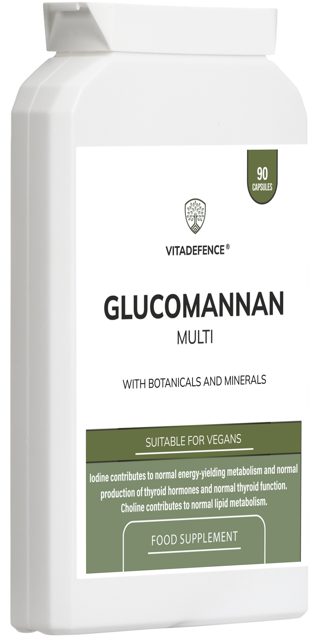 Vitadefence® Glucomannan Multi – Vitamin B6, Choline, Minerals & Botanicals – 90 Vegan Capsules