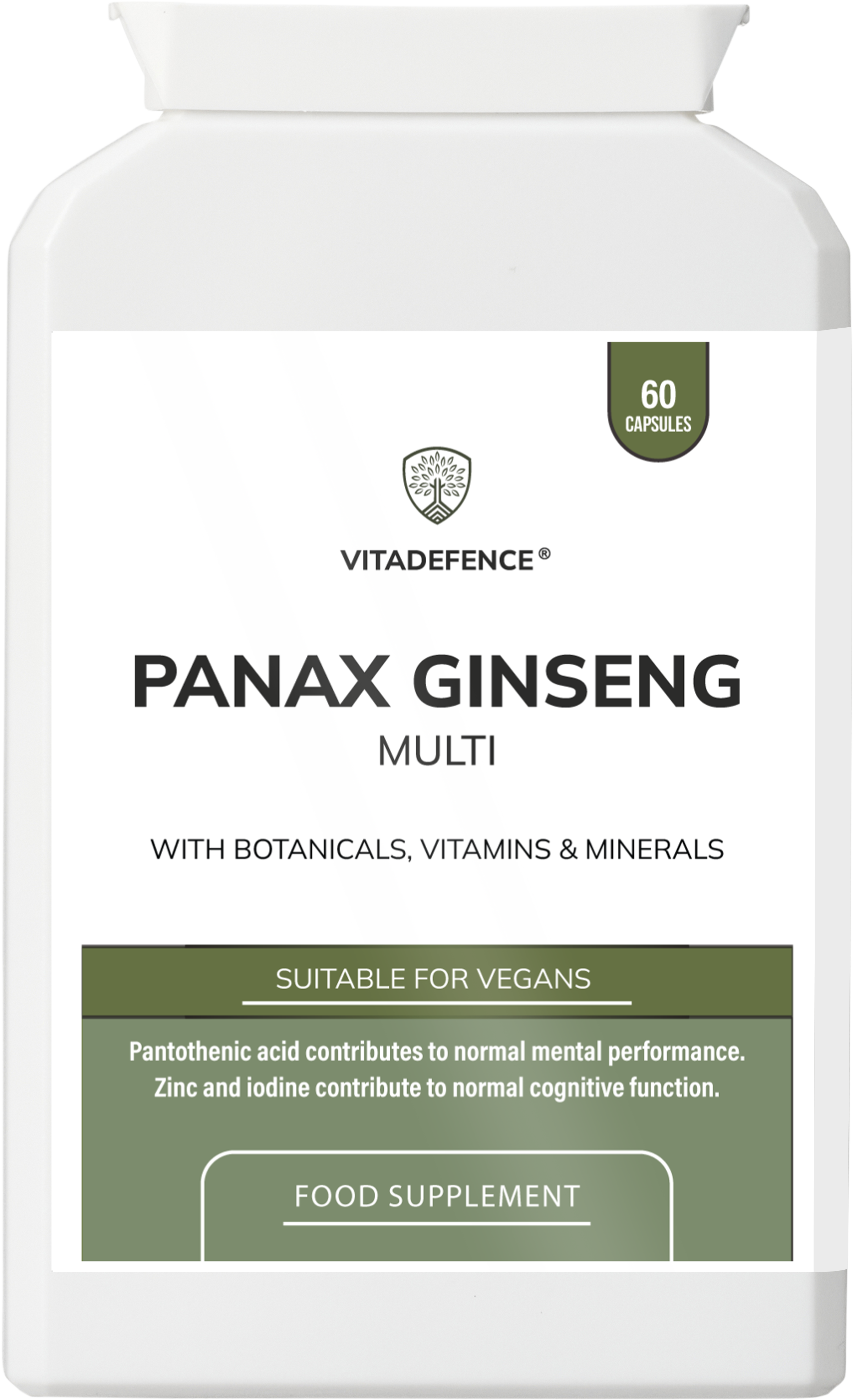 Vitadefence® Panax Ginseng Multi | With Botanicals, Vitamins & Minerals – 60 Capsules