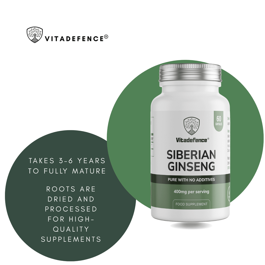 Vitadefence® Siberian Ginseng | 800 mg Vegan Capsules – 60 Count