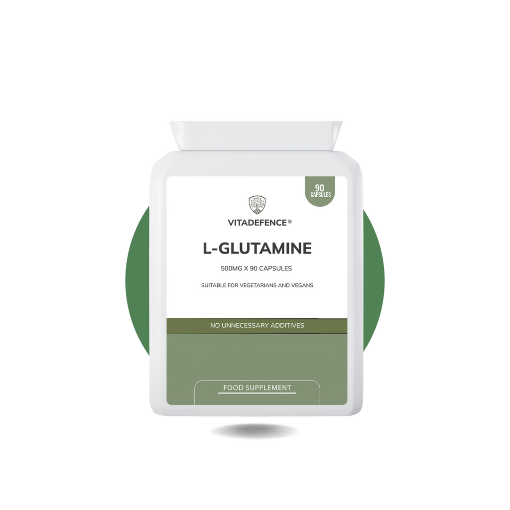Vitadefence® L-Glutamine 2-Pack | Pure L-Glutamine 500mg – 180 Capsules (2 x 90)