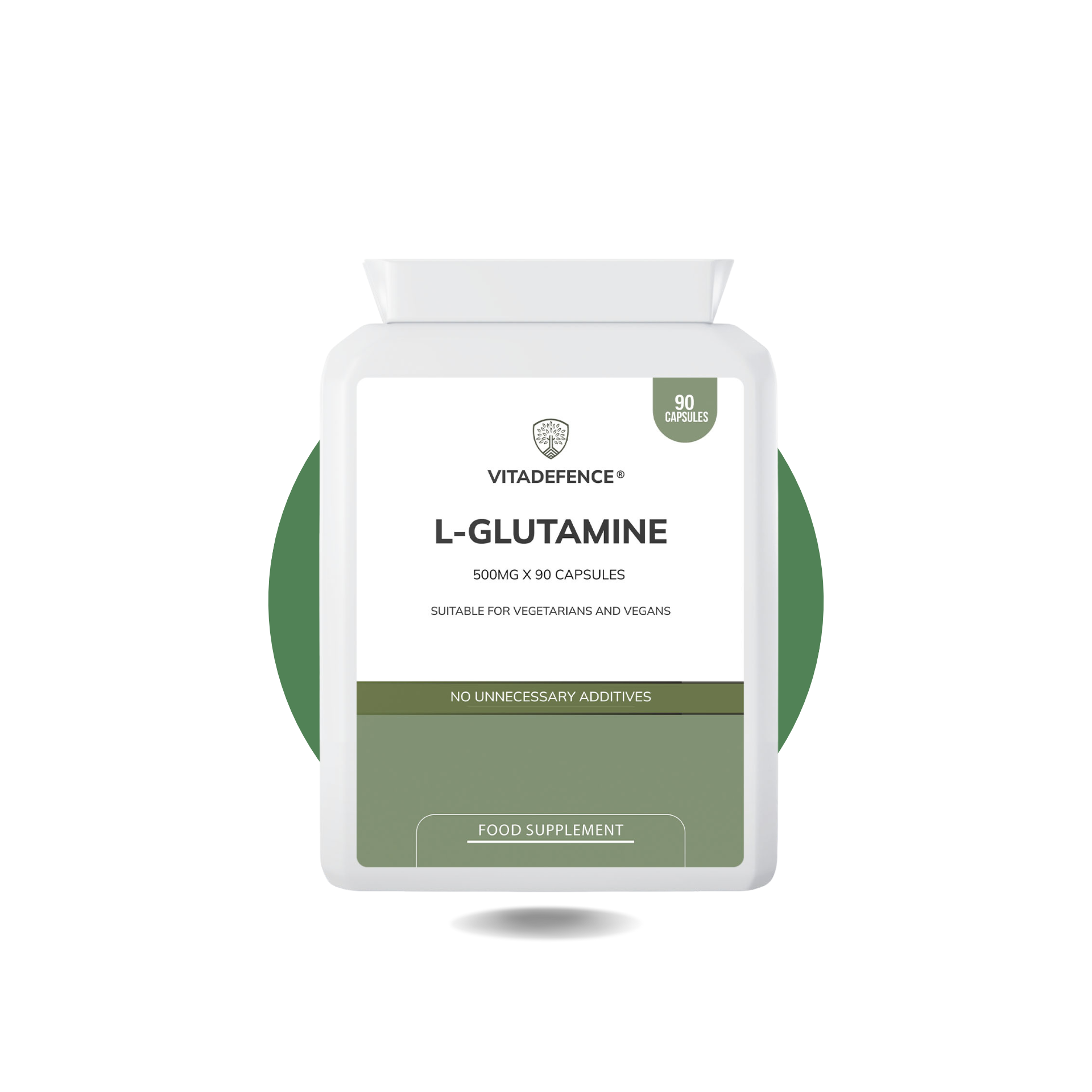 Vitadefence® L-Glutamine 2-Pack | Pure L-Glutamine 500mg – 180 Capsules (2 x 90)