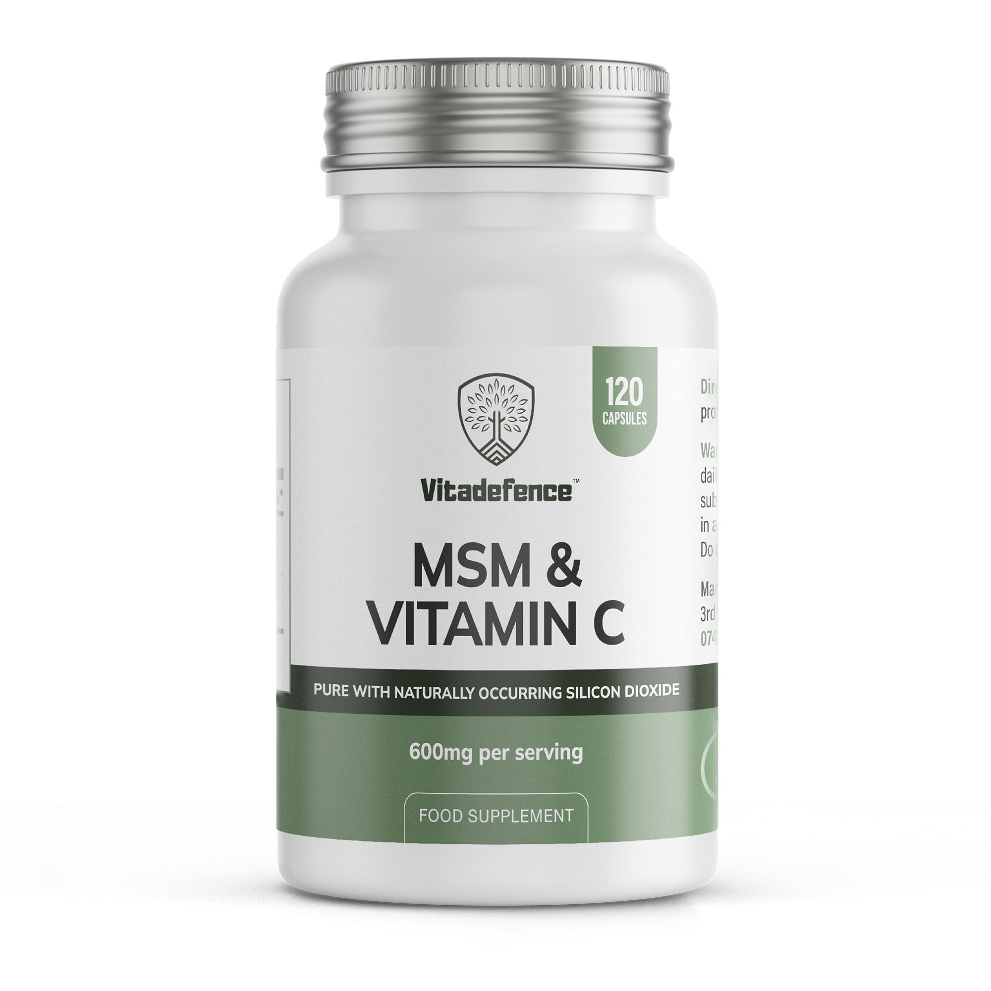 Vitadefence® MSM + Vitamin C | Vegan Capsules – 120 Count