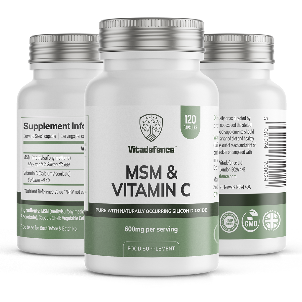 Vitadefence® MSM + Vitamin C | Vegan Capsules – 120 Count