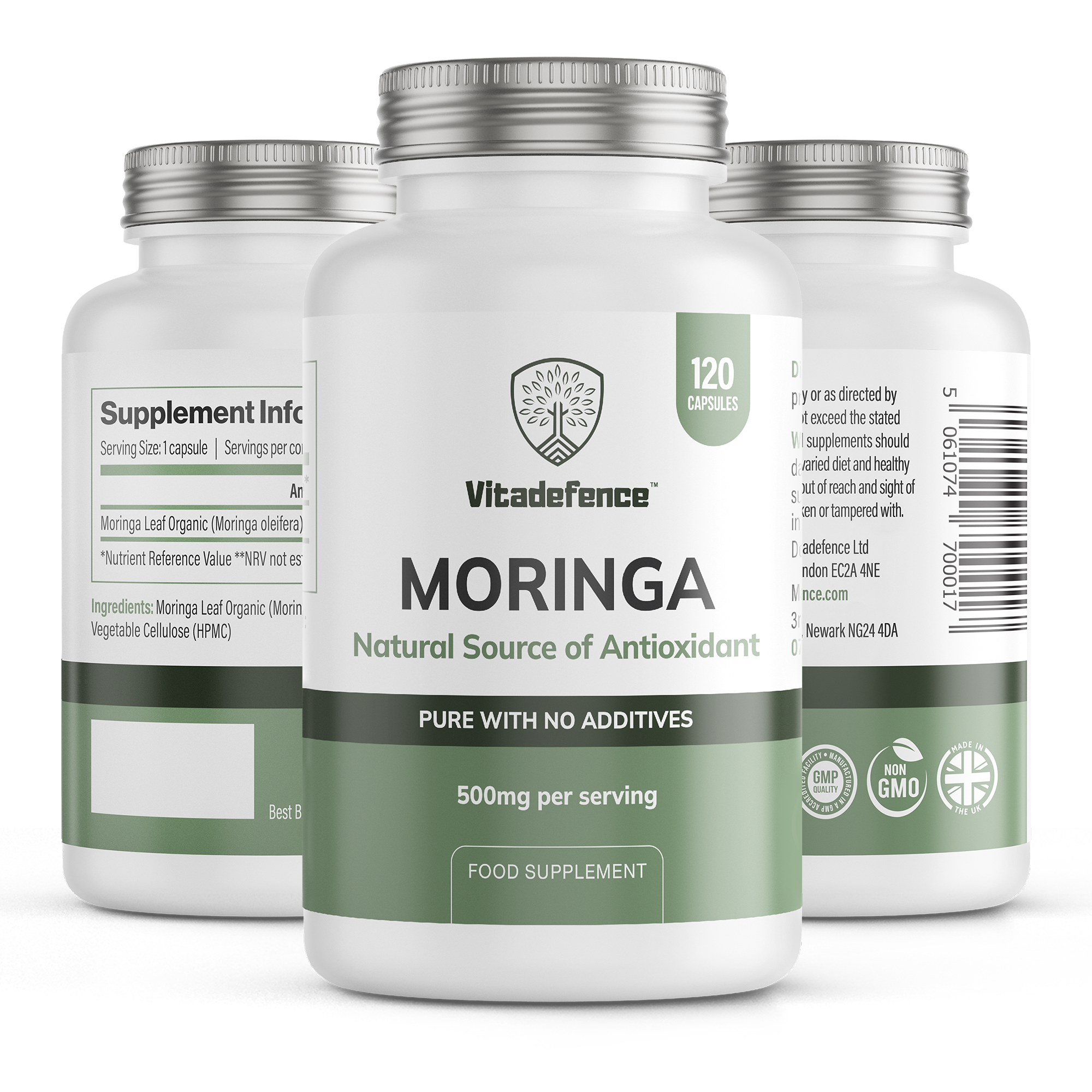 Vitadefence® Moringa Oleifera | 500 mg Vegan Capsules – 120 Count