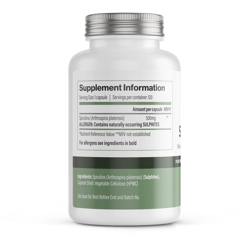 Vitadefence® Spirulina | 500 mg Vegan Capsules – 120 Count