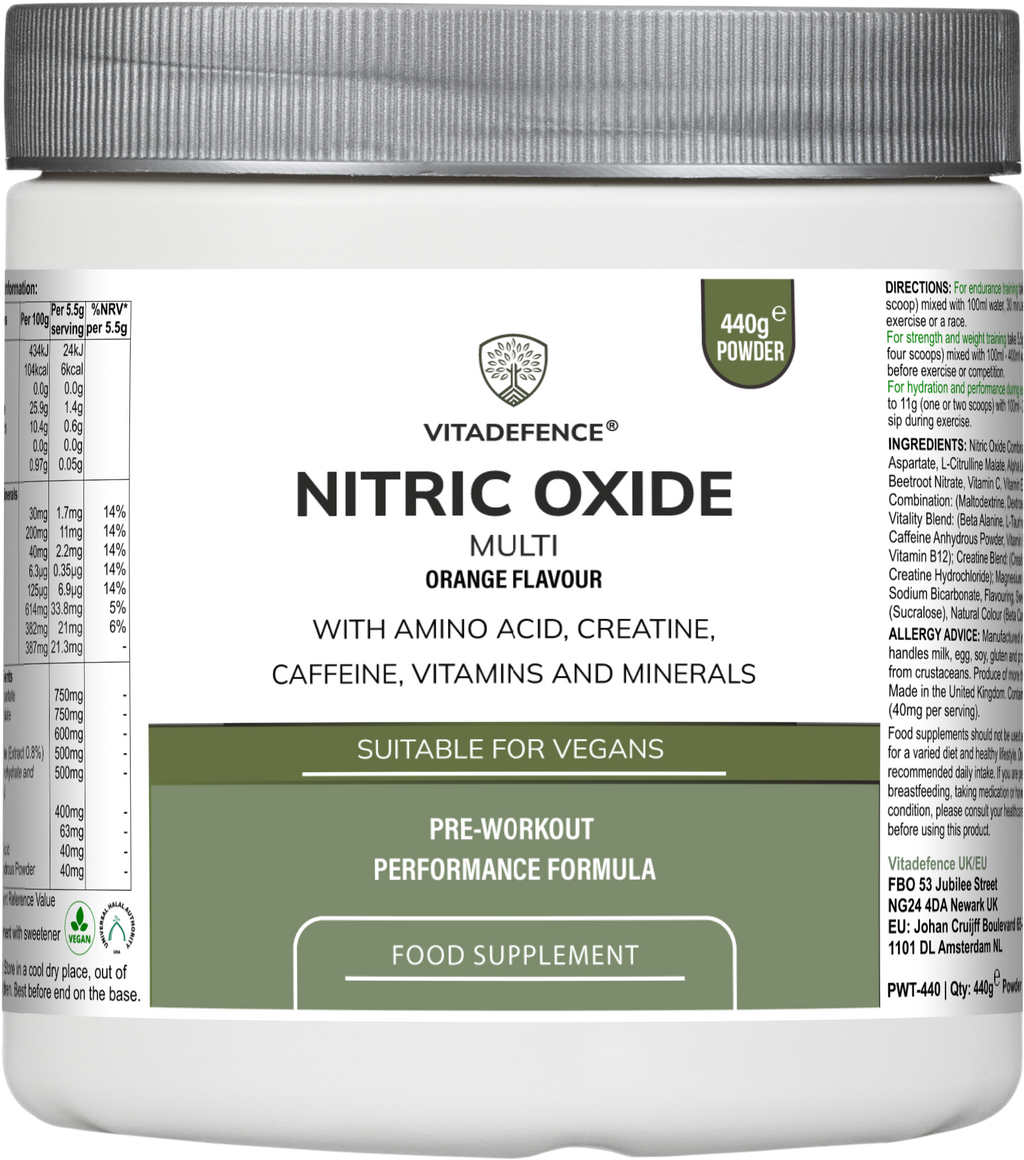 Vitadefence® Nitric Oxide Multi | L-Arginine, L-Citrulline & Beetroot – 440g Powder