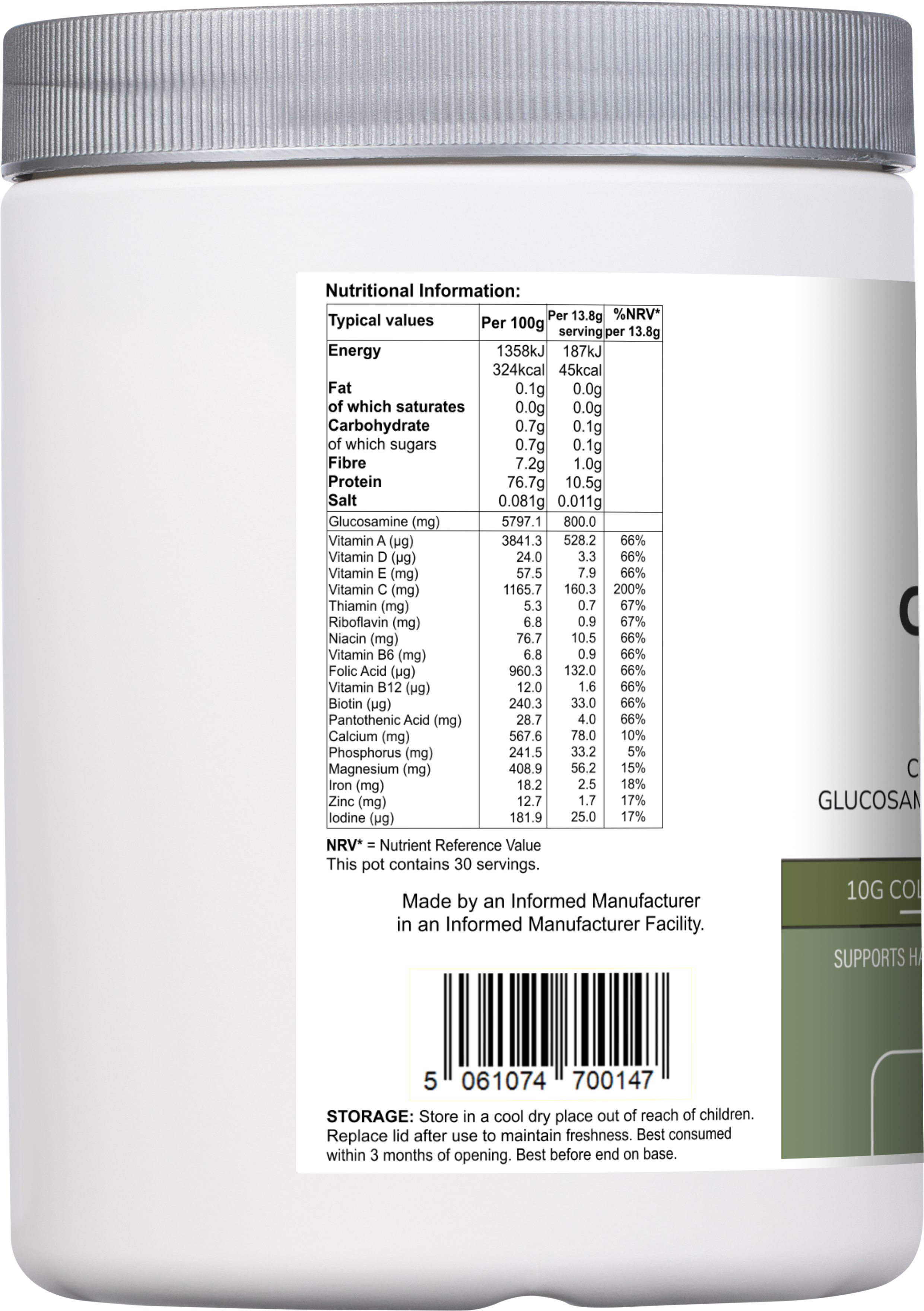 Vitadefence® Collagen Multi | Orange Flavour Powder with Glucosamine, Vitamins & Minerals – 415 g