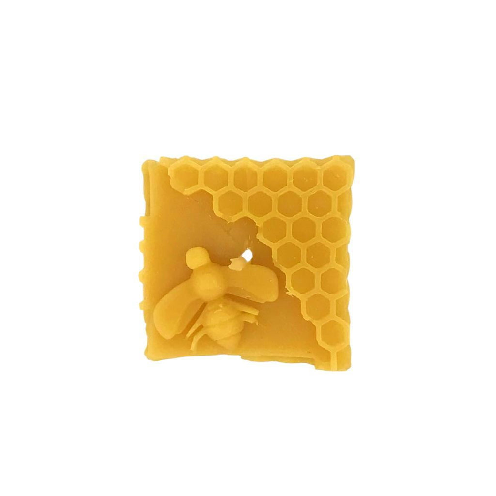 Bee Happy Cube Candle with Bee - Pure Beeswax Candle