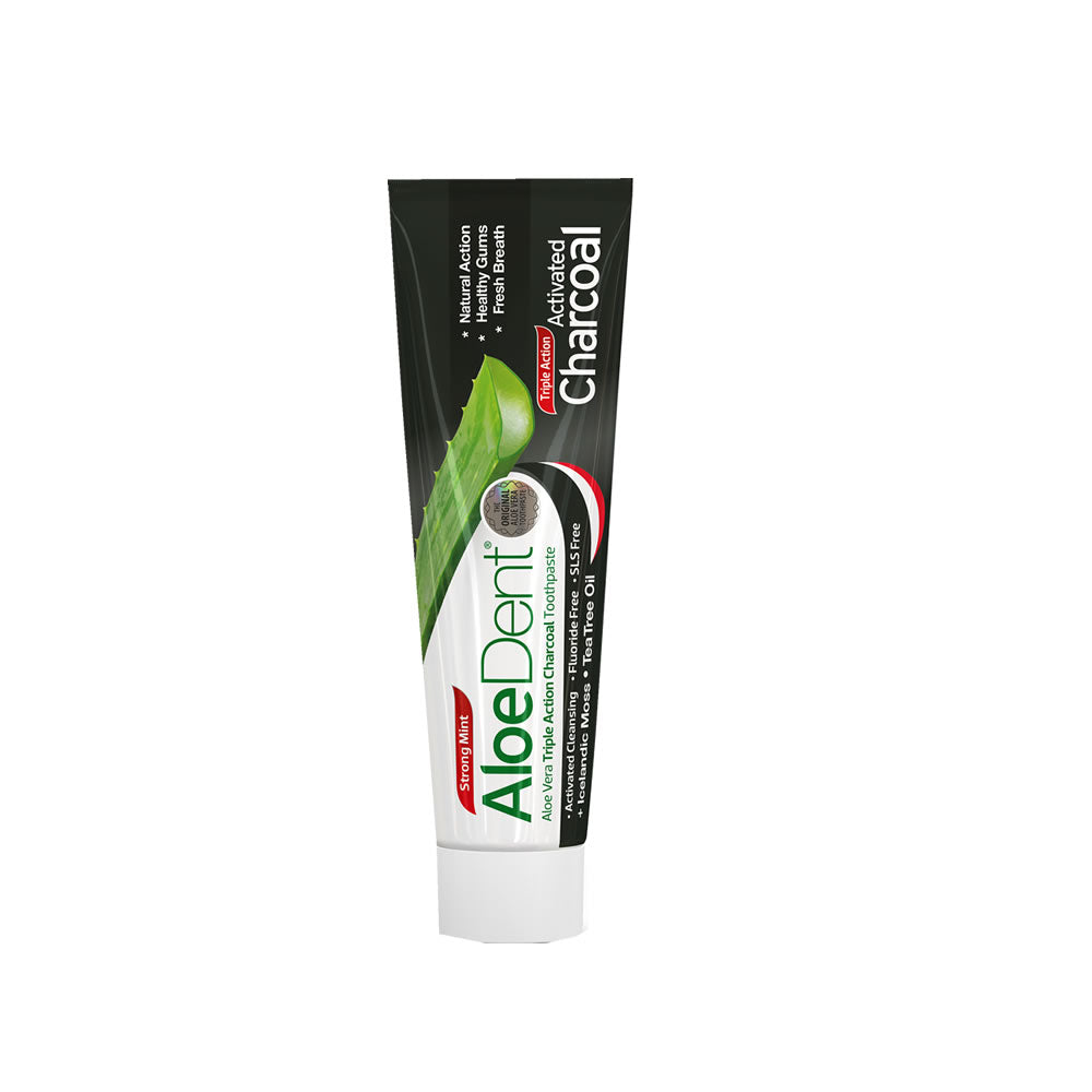 Aloedent Aloe Vera Triple Action Charcoal Toothpaste - 100ml