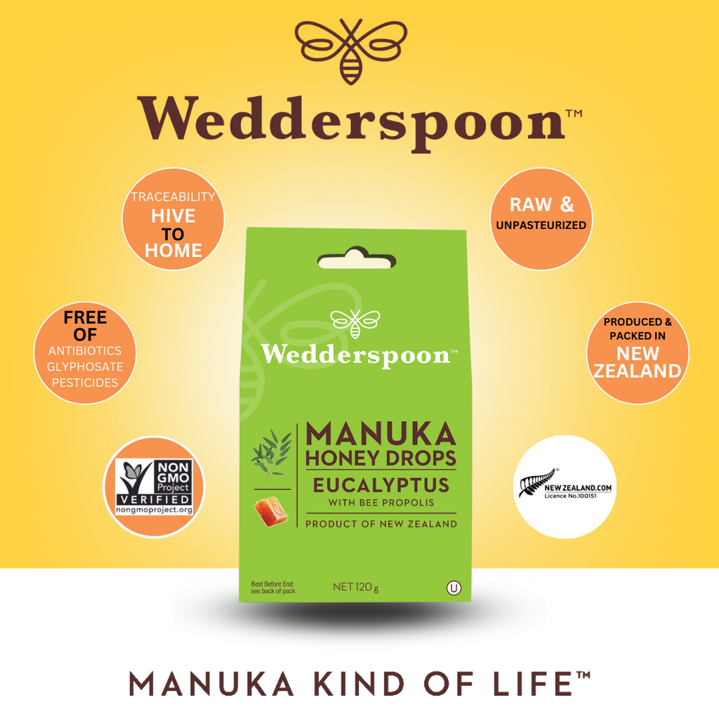 Wedderspoon Manuka Honey Drops Eucalyptus Drops