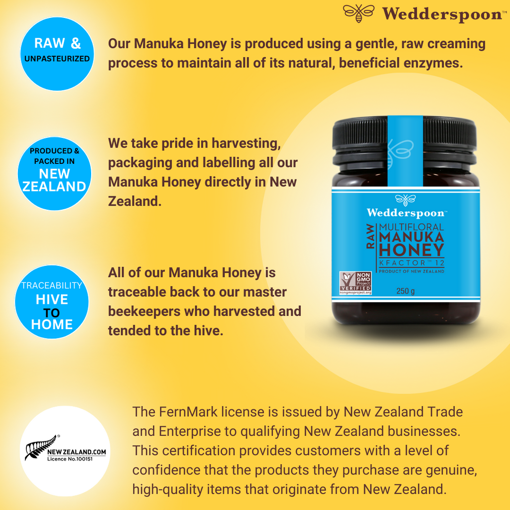 Wedderspoon Raw Manuka Honey 250g KFactor 12