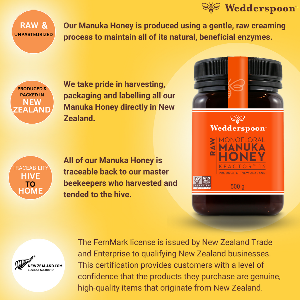 Wedderspoon RAW Manuka Honey KFactor 16+ 500g